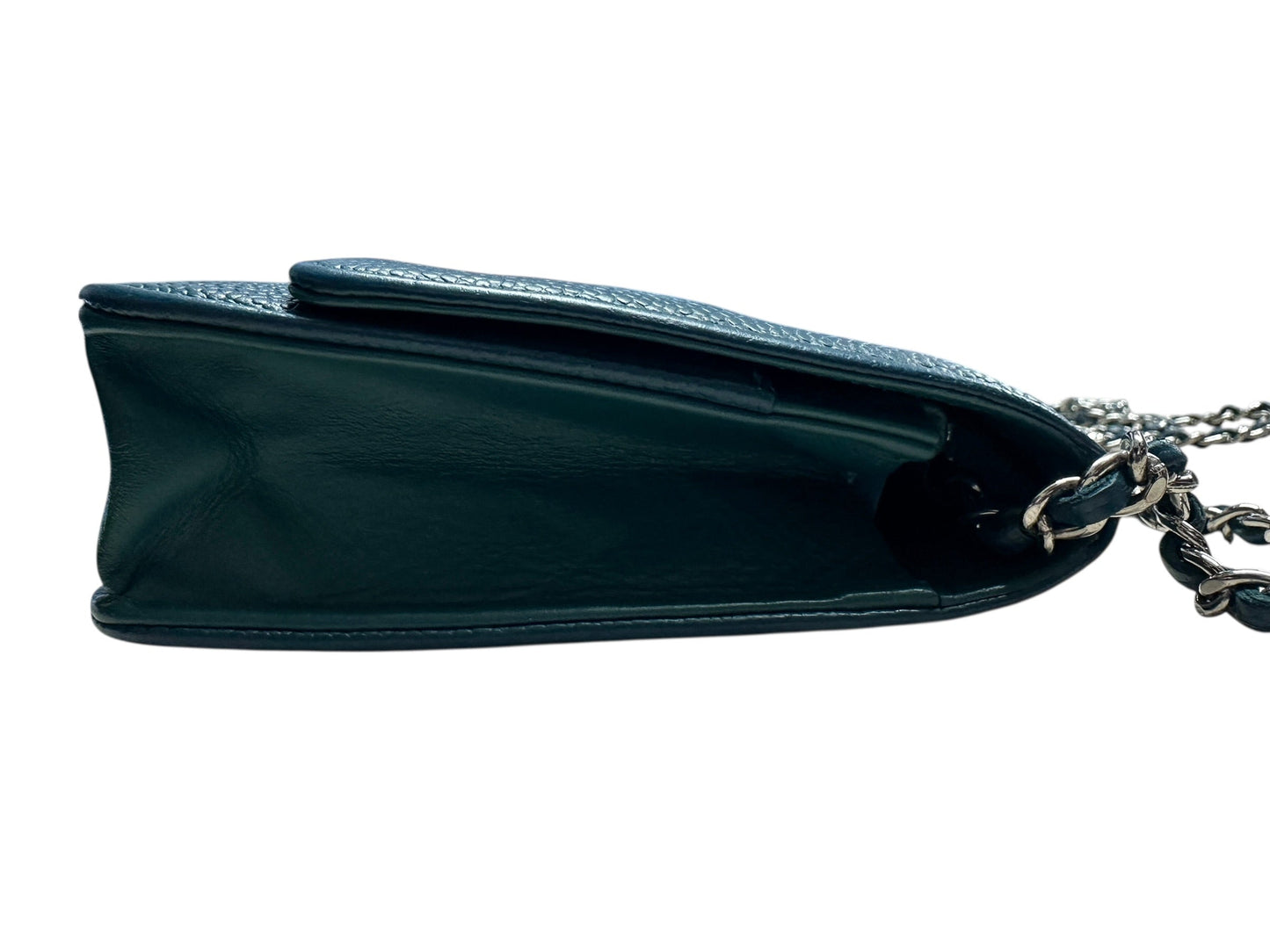 CHANEL Timeless CC Caviar Leather Wallet on Chain WOC Teal | Authentic Pre-Owned Luxury