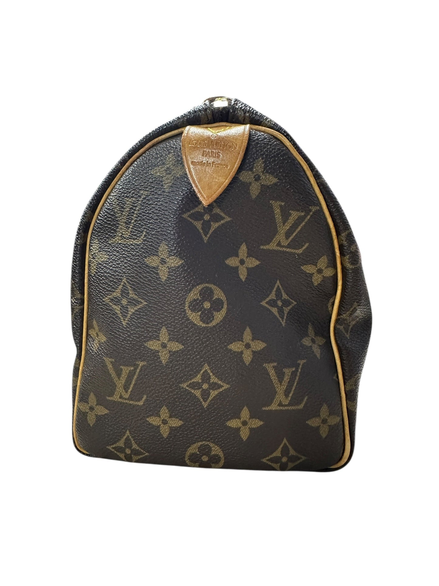 LOUIS VUITTON Monogram Speedy Handbag Brown Gold Hardware | Authentic Pre-Owned Luxury