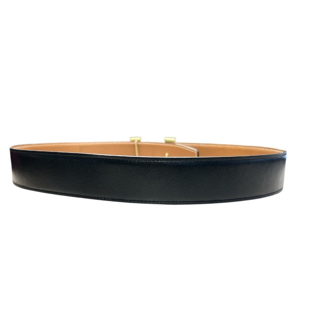 HERMES Leather H Constance Reversible Belt Black/Brown Gold Hardware | Authentic Pre-Owned Luxury