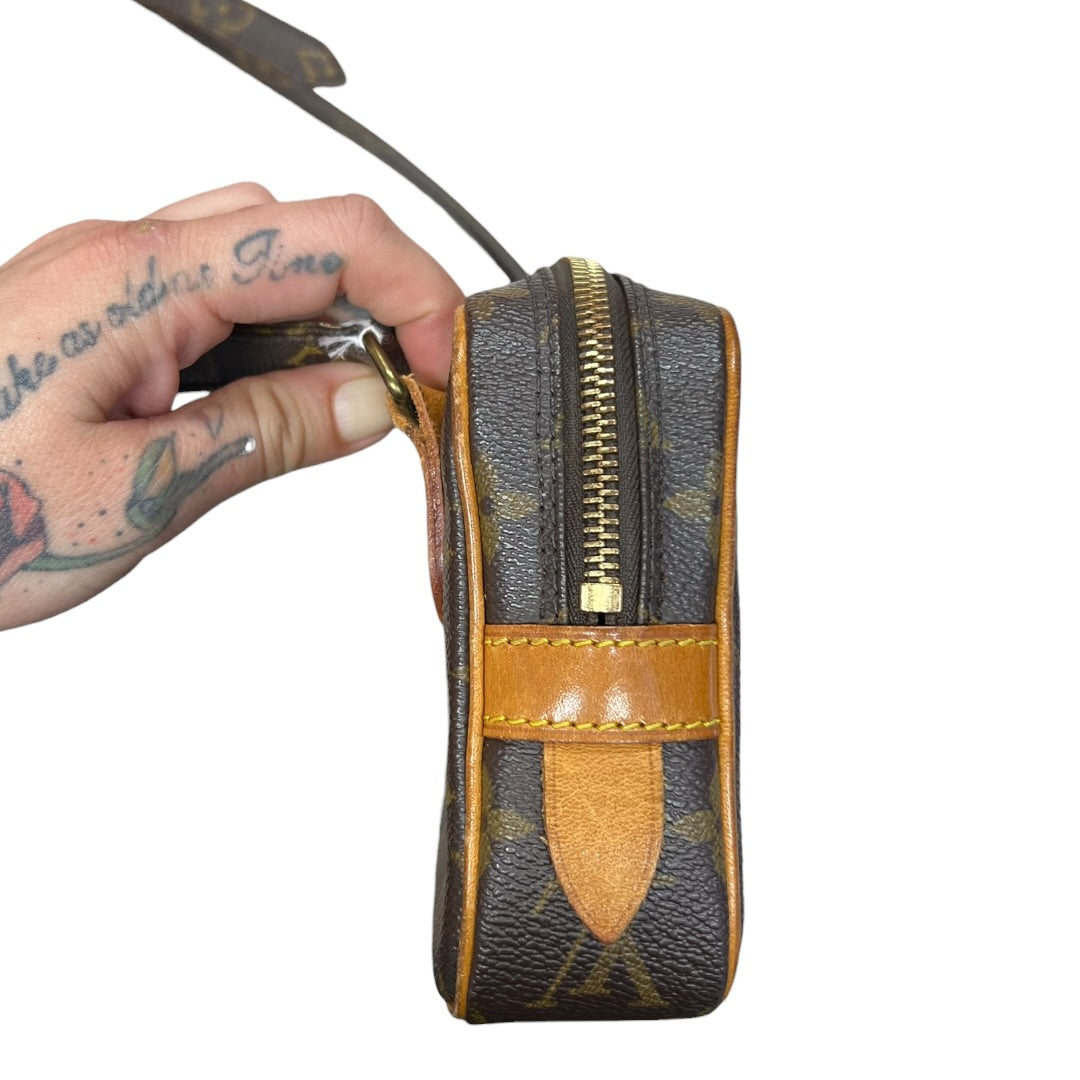 LOUIS VUITTON Monogram Marly Bandouliere Crossbody Bag Brown Gold Hardware | Authentic Pre-Owned Luxury
