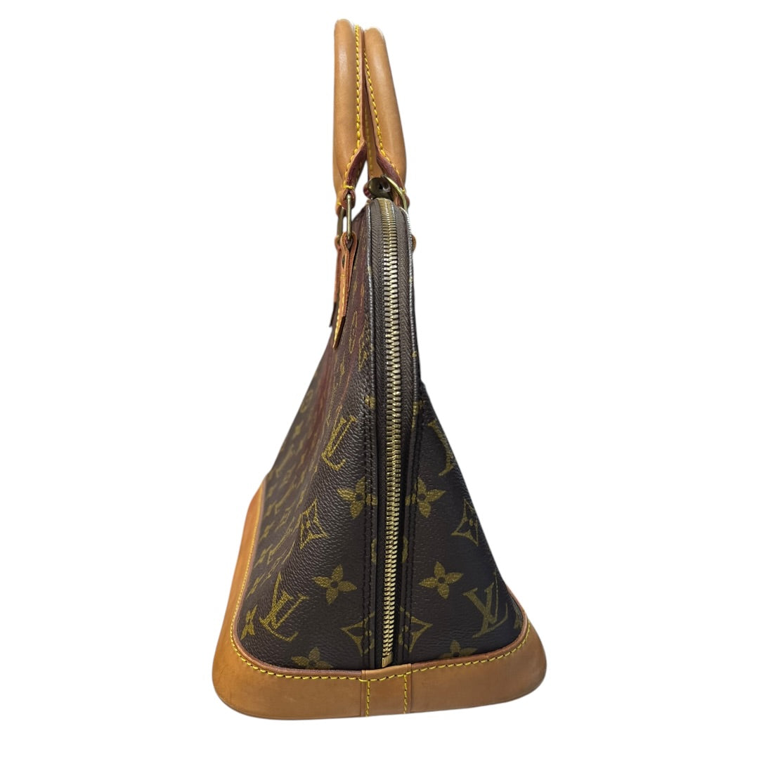 LOUIS VUITTON Monogram Alma PM Handbag Brown Gold Hardware | Authentic Pre-Owned Luxury