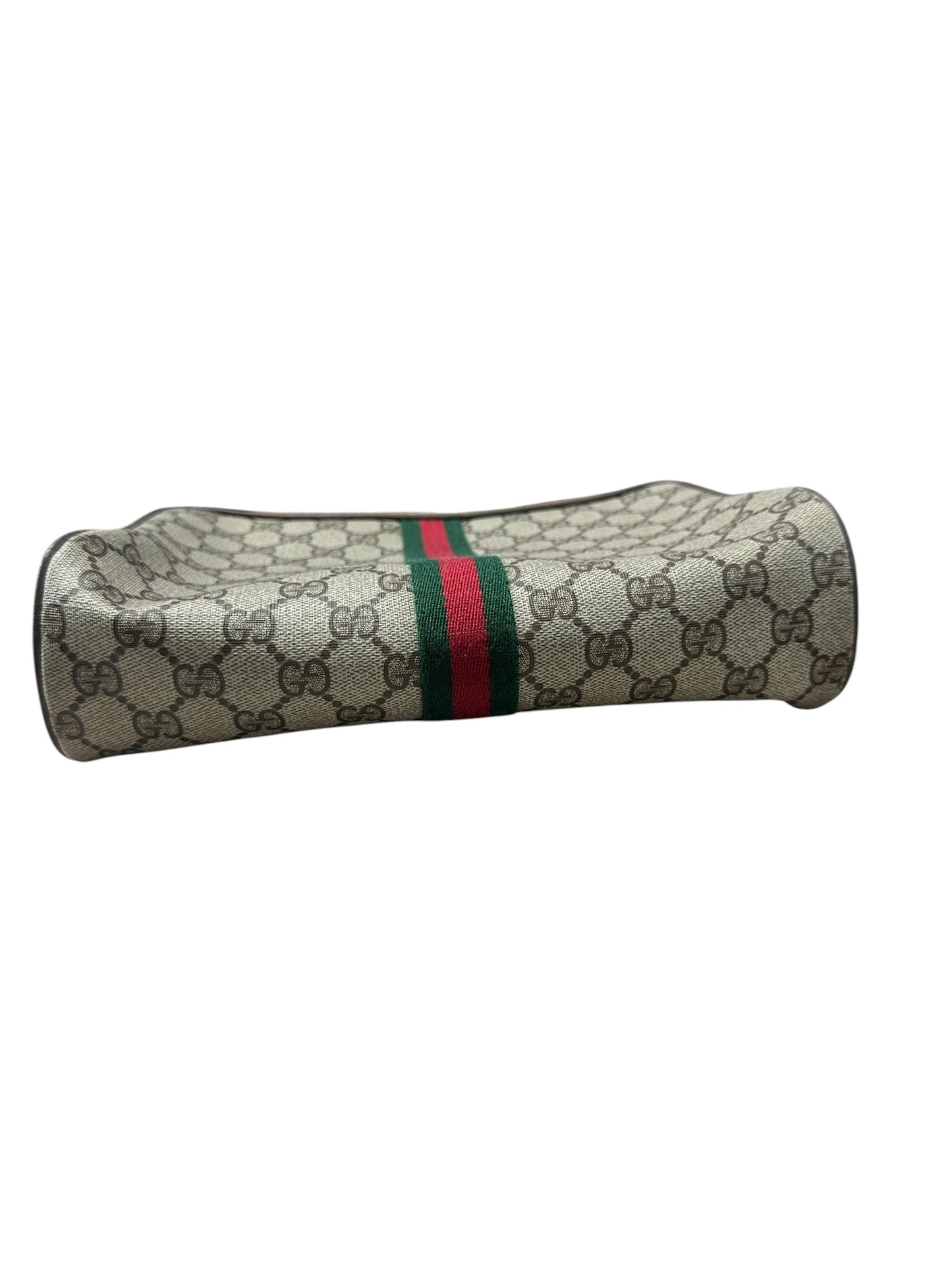 GUCCI GG Supreme Web Stripe Crossbody Bag Beige/Brown Gold Hardware | Authentic Pre-Owned Luxury