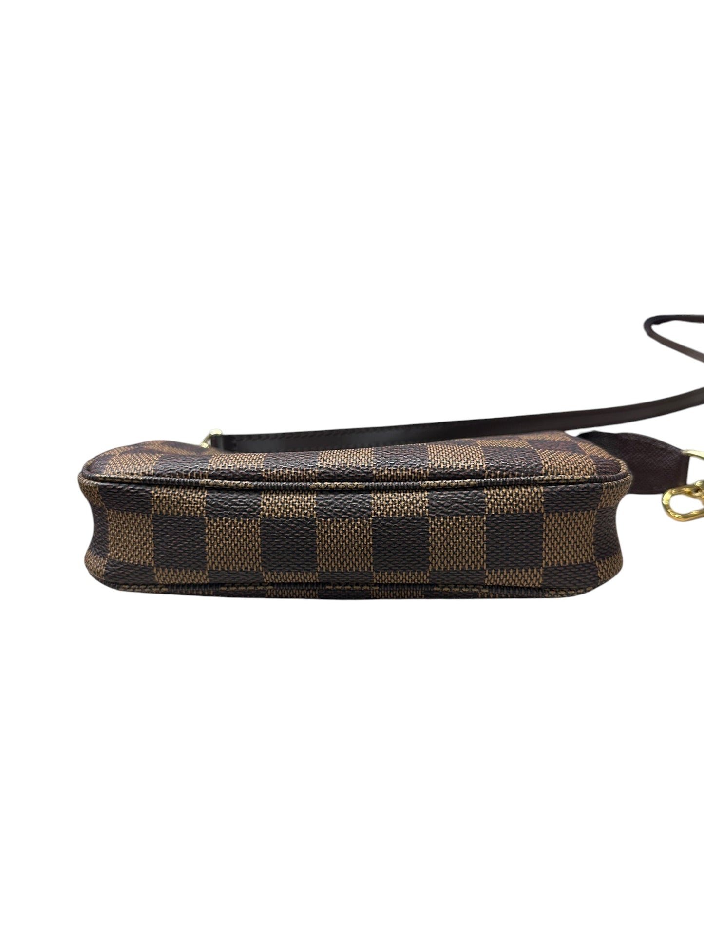 LOUIS VUITTON Damier Ebene Pochette Accessoires Wristlet Brown Gold Hardware | Authentic Pre-Owned Luxury