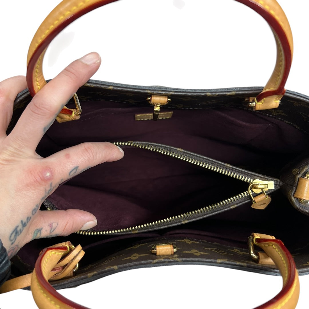 LOUIS VUITTON Monogram Montaigne MM Handbag Brown Gold Hardware | Authentic Pre-Owned Luxury