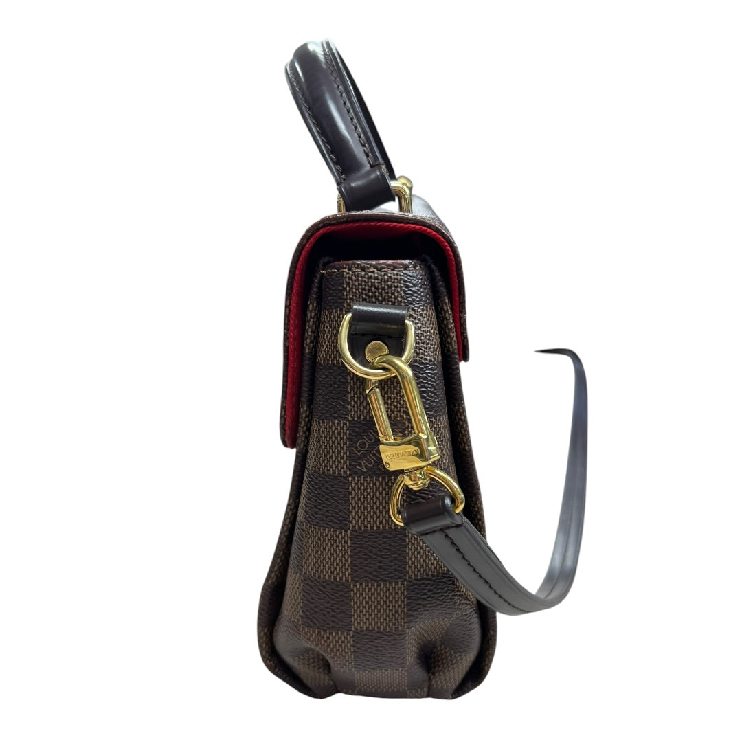 LOUIS VUITTON Damier Ebene Croisette Handbag Brown Gold Hardware | Authentic Pre-Owned Luxury