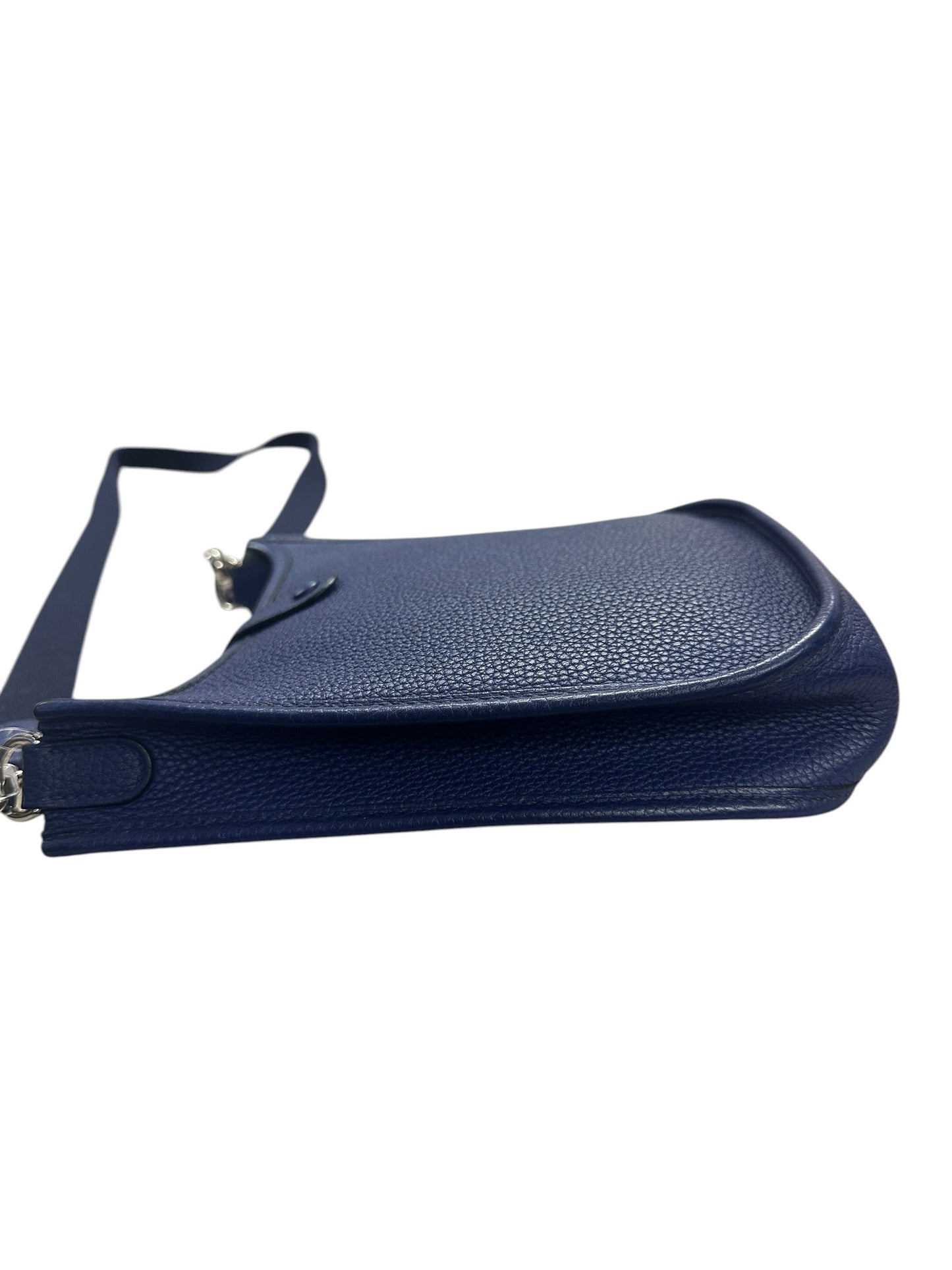 HERMES Togo Evelyne TPM Crossbody Bag Bleu Saphir Silver Hardware | Authentic Pre-Owned Luxury