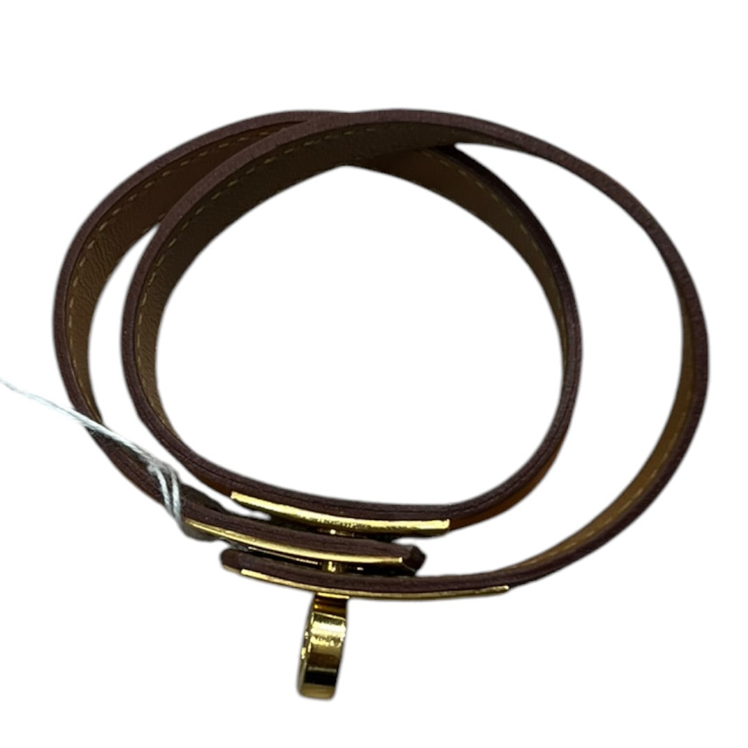 HERMES Kelly Double Tour Bracelet Orange Leather Gold Hardware | Authentic Pre-Owned Luxury
