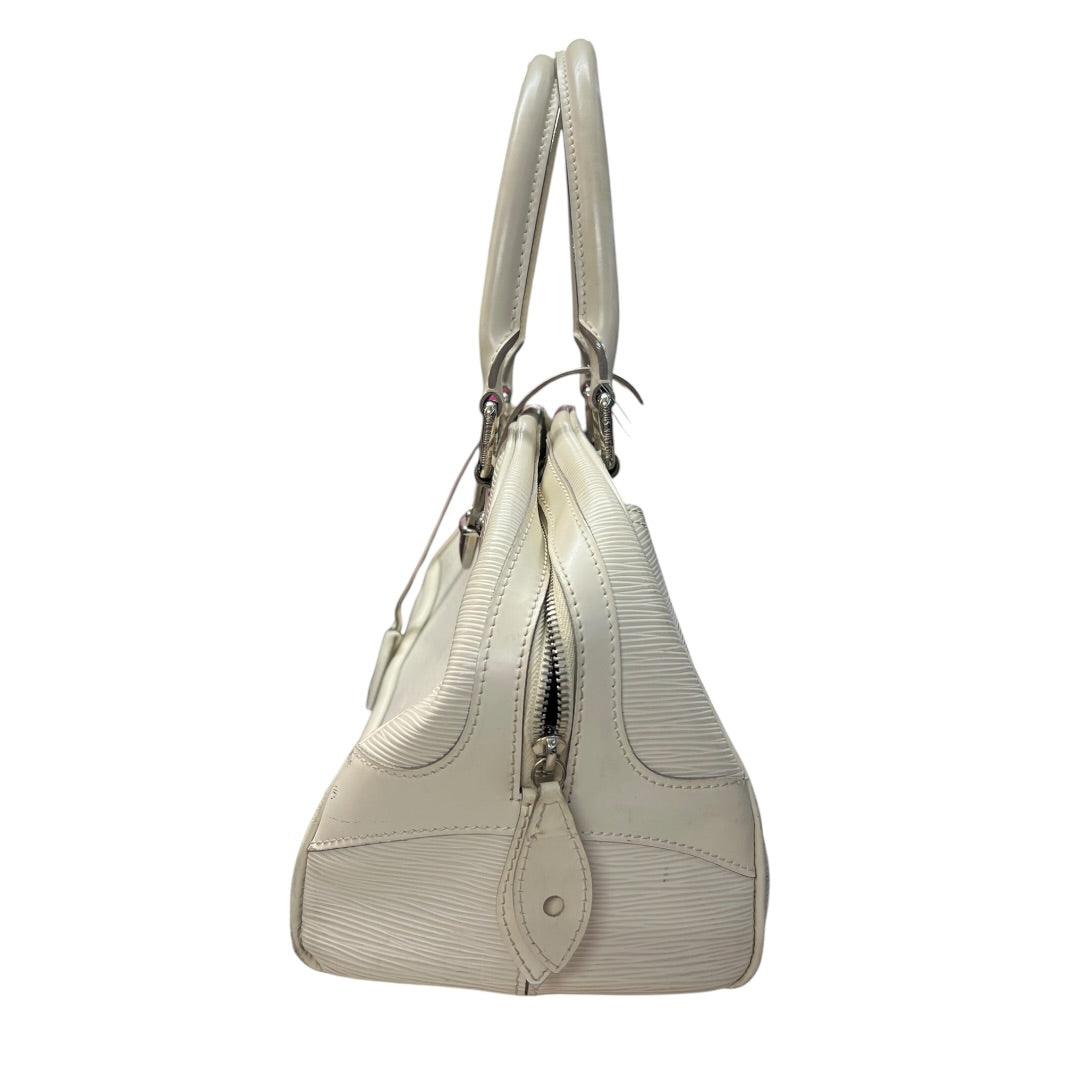 LOUIS VUITTON Epi Leather Montaigne GM Bowling Bag White Gold Hardware | Authentic Pre-Owned Luxury
