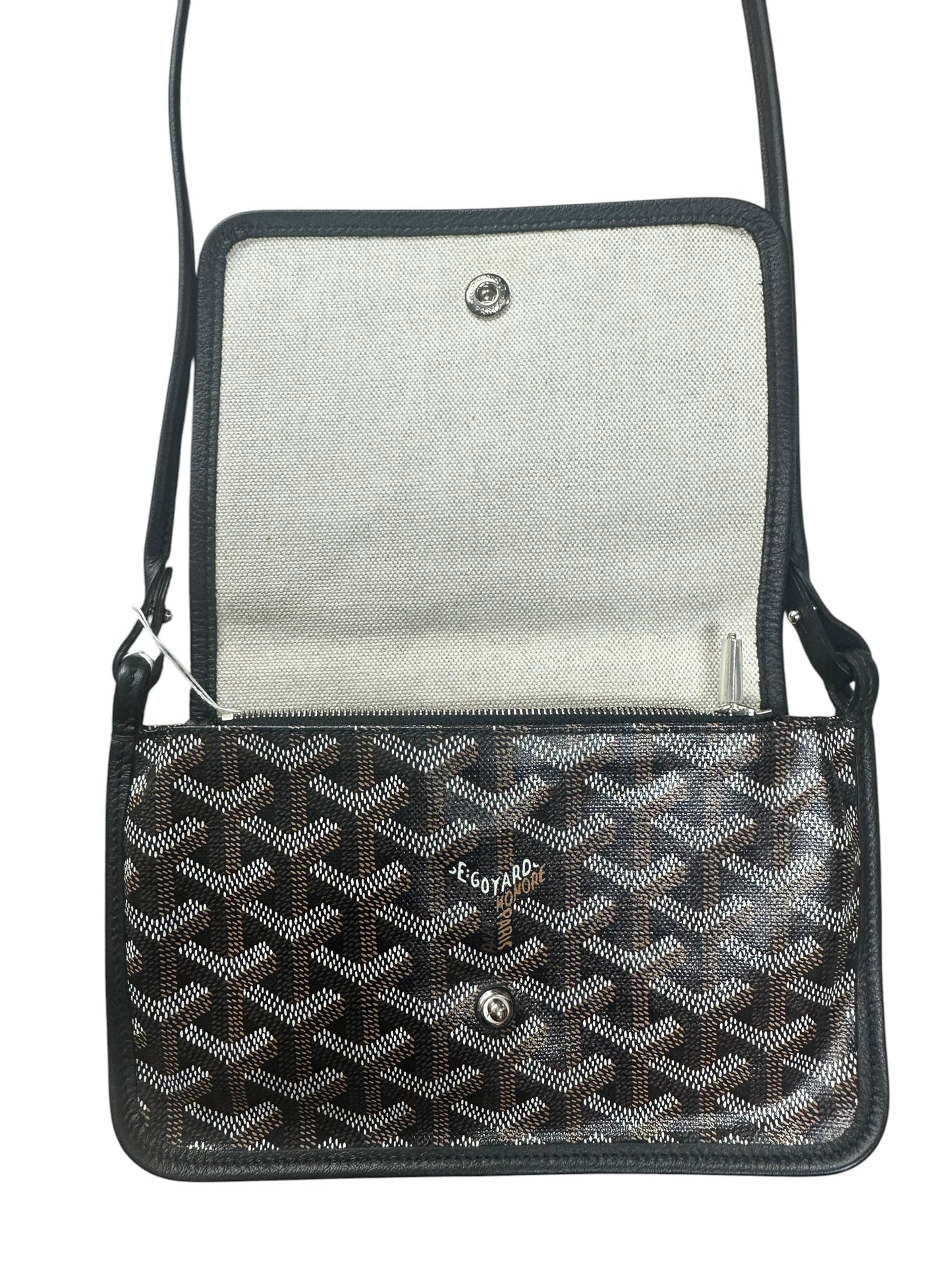 GOYARD Goyardine Plumet Crossbody Bag Black Silver Hardware | Authentic Pre-Owned Luxury