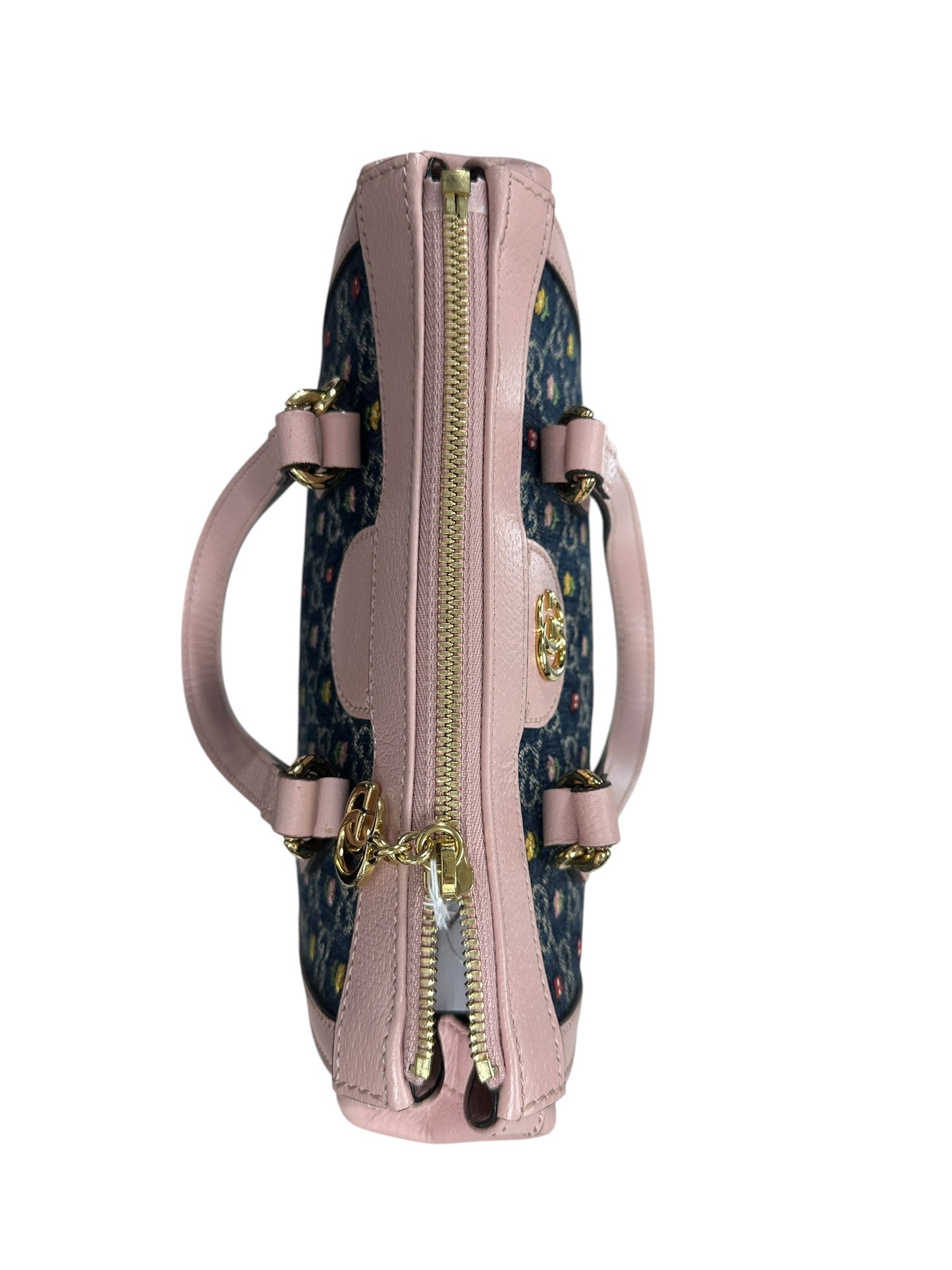 GUCCI GG Denim Ophidia Small Tote Bag Blue Pink Gold Hardware | Authentic Pre-Owned Luxury