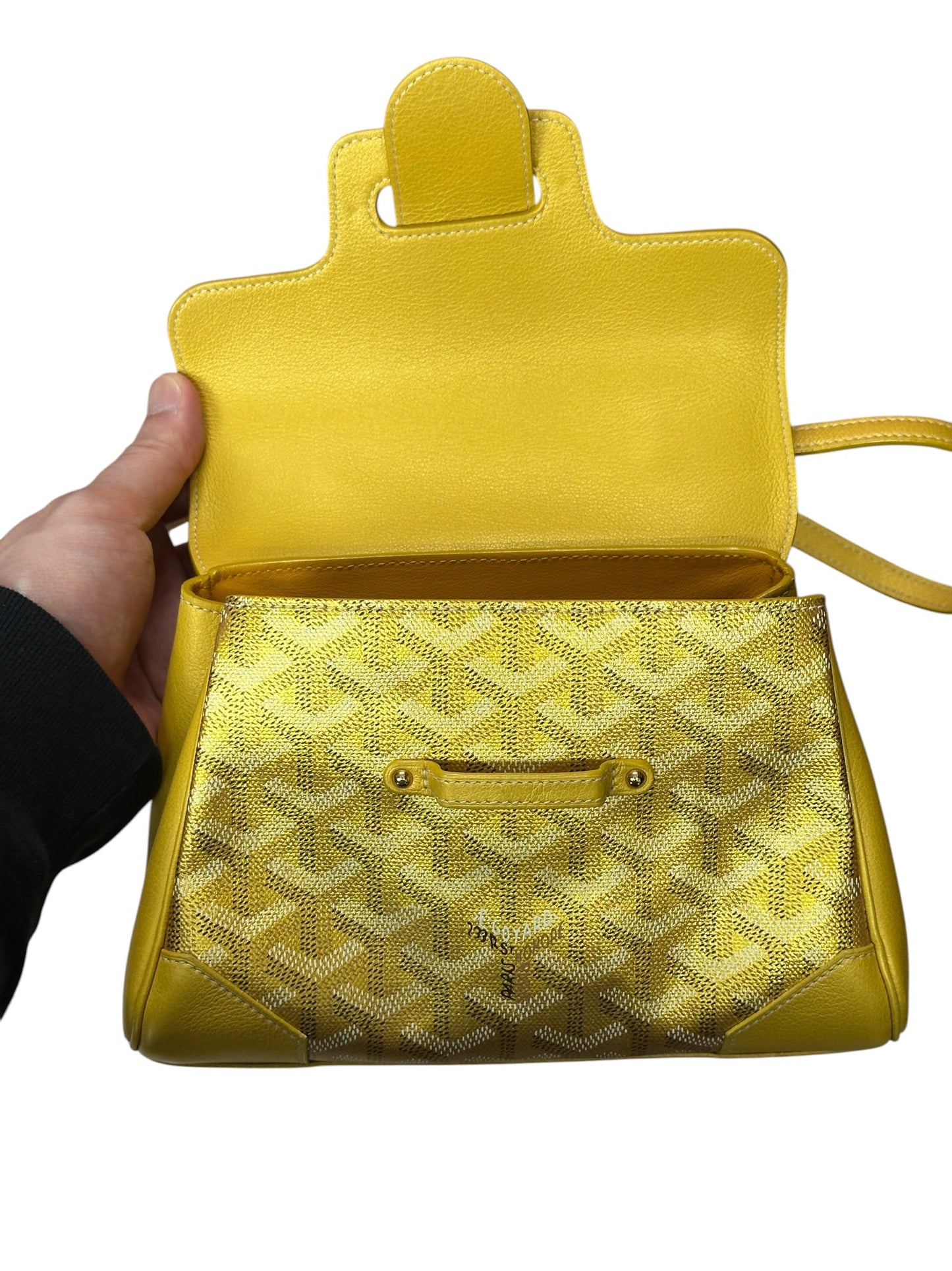 Goyard Goyardine Saigon Souple PM Handbag Yellow Gold Hardware | Authentic Pre-Owned Luxury