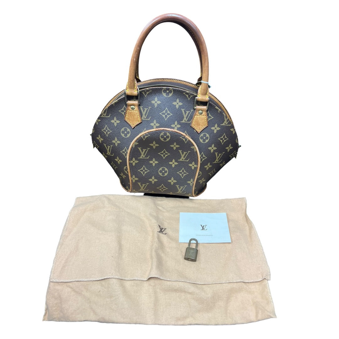 LOUIS VUITTON Monogram Canvas Ellipse PM Handbag Brown Gold
