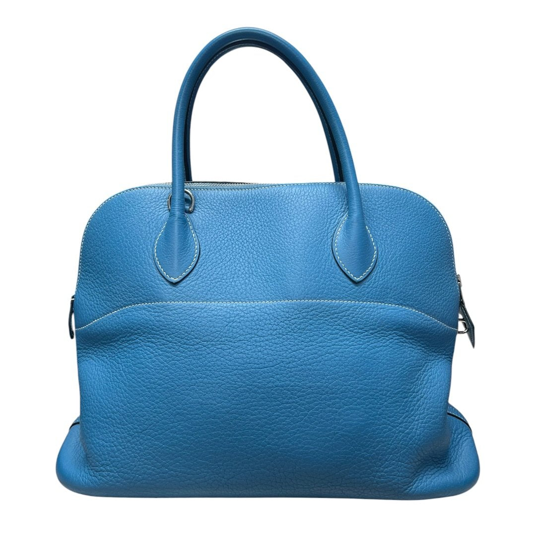 HERMES Clemence Bolide 31 Handbag Blue Silver Hardware | Authentic Pre-Owned Luxury