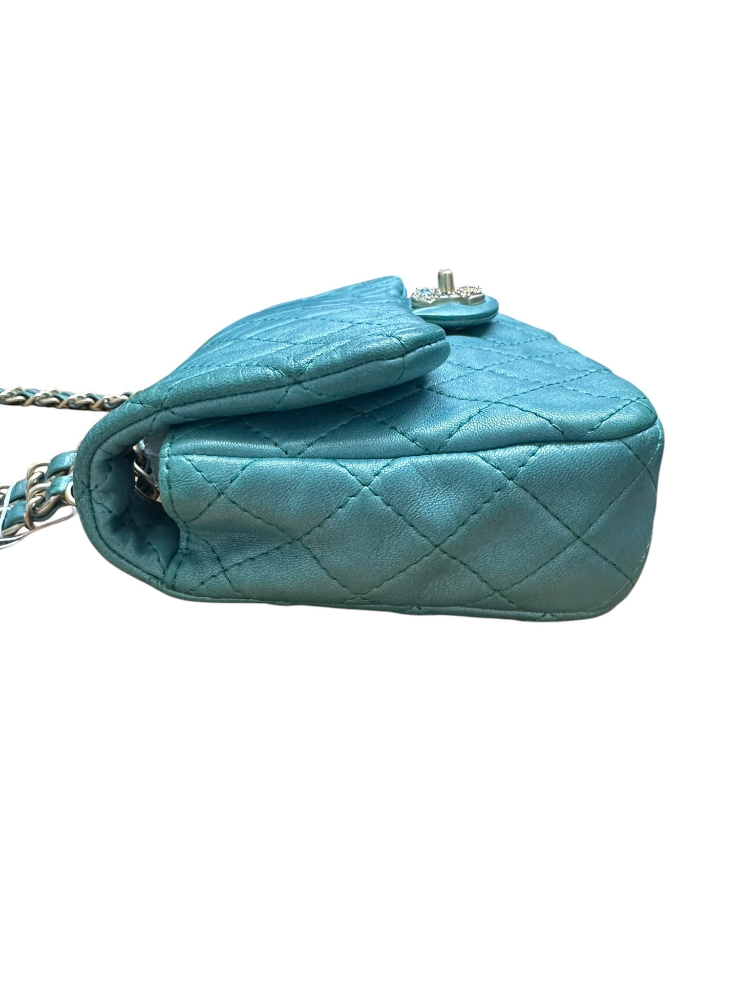 CHANEL Lambskin Matelasse Gemstone Flap Bag Turquoise Gold Hardware | Authentic Pre-Owned Luxury