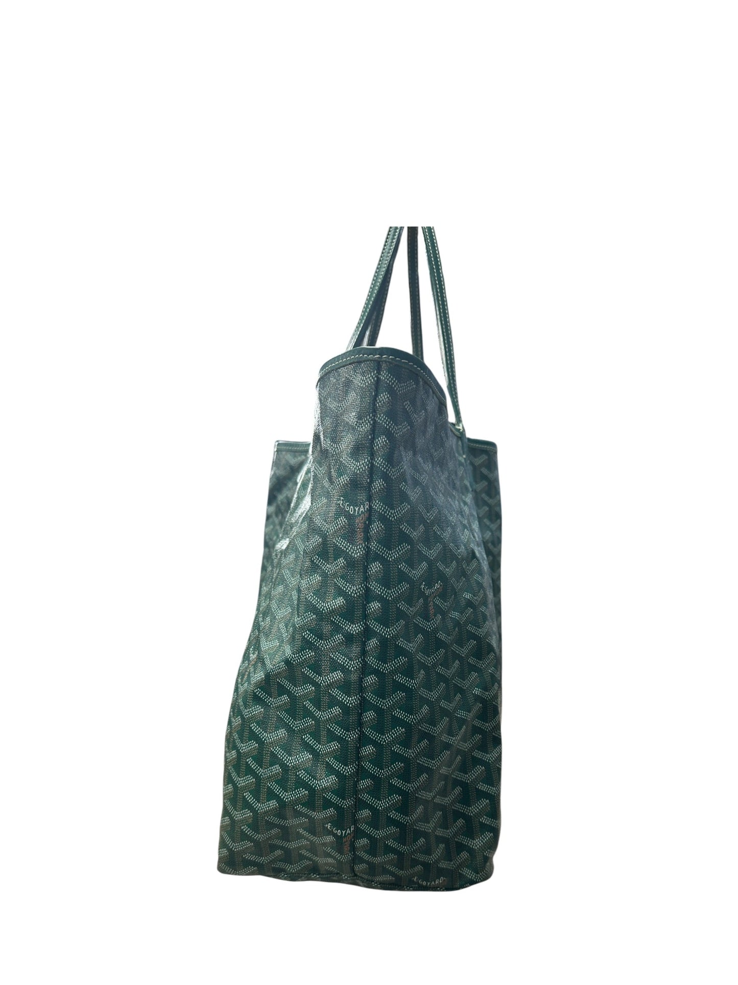 GOYARD Goyardine St Louis GM Tote Bag Green Silver Hardware | Authentic Pre-Owned Luxury
