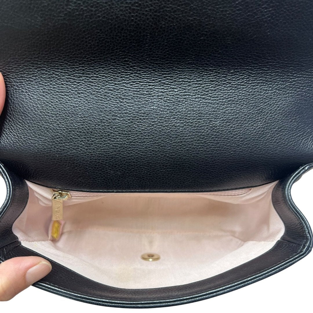 CHANEL Caviar Mini Studded Flap Bag Shoulder Bag Black with Pink Interior Gold Hardware | Authentic Pre-Owned Luxury