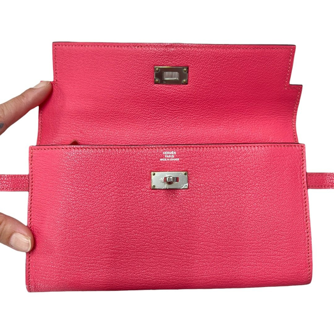 HERMÈS Epsom Kelly Wallet Wallet Pink Silver Hardware | Authentic Pre-Owned Luxury