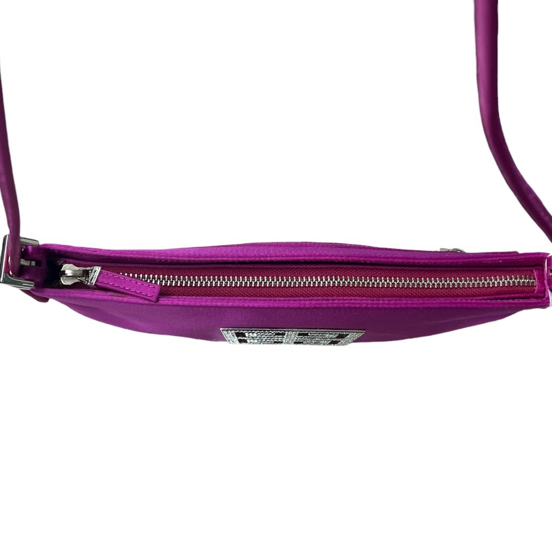 GIVENCHY Satin 4G Baguette Shoulder Bag Shoulder Bag Fuchsia Silver Hardware | Authentic Pre-Owned Luxury