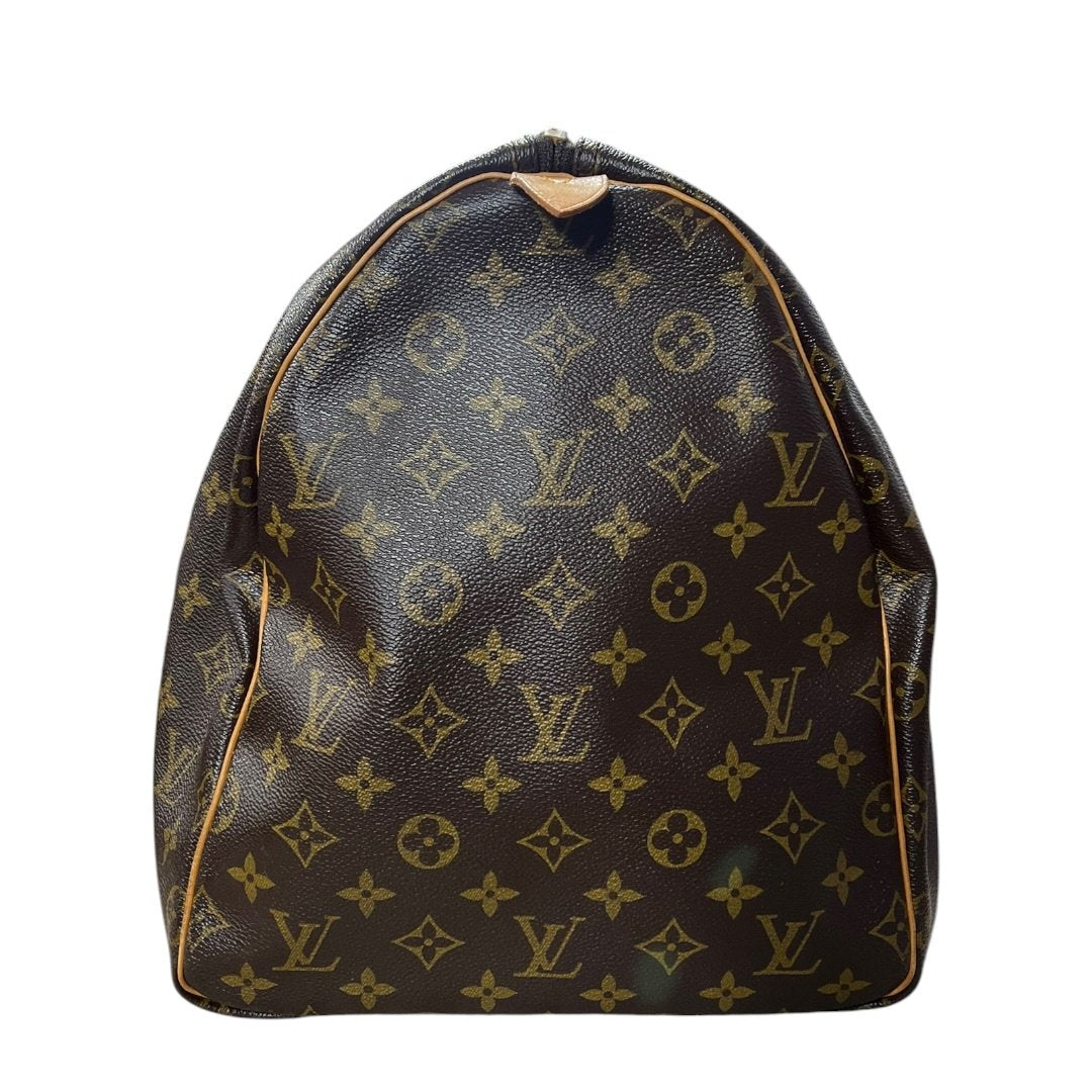 LOUIS VUITTON Monogram Canvas Keepall 50 Travel Bag Brown Gold Hardware | Authentic Pre-Owned Luxury
