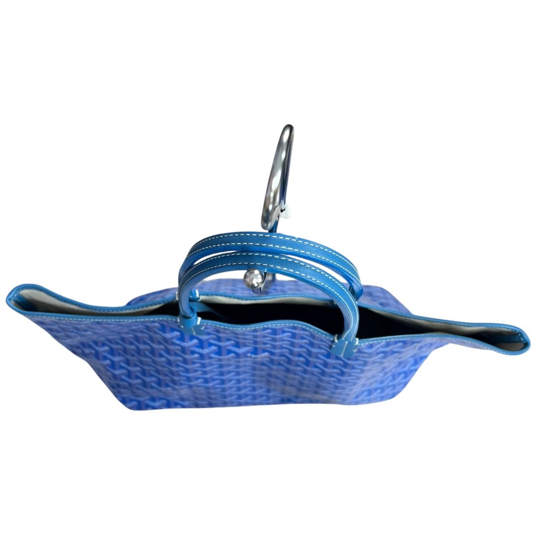 GOYARD Goyardine Canvas Saint Louis GM Tote Blue Silver Hardware | Authentic Pre-Owned Luxury