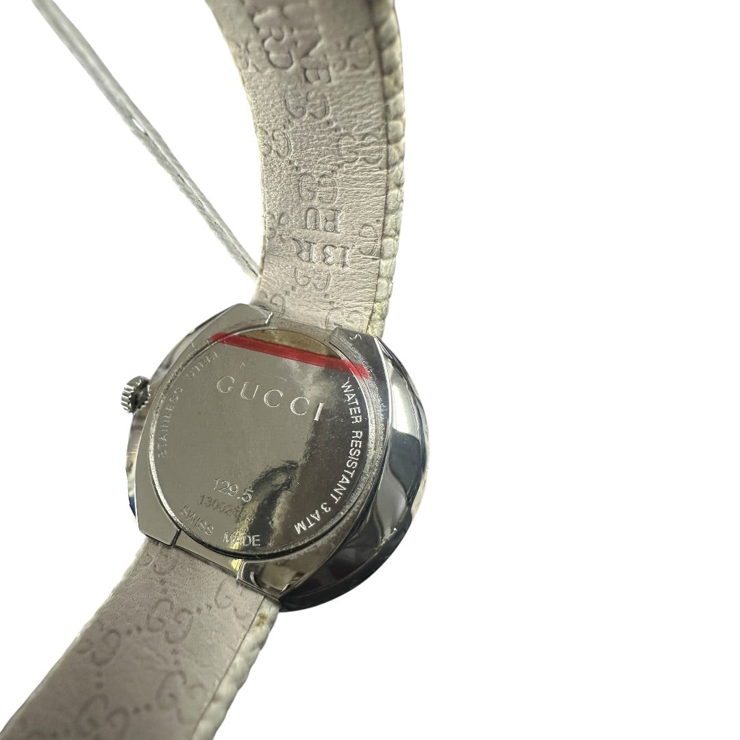 GUCCI Leather U-Play Watch White Silver Hardware | Authentic Pre-Owned Luxury