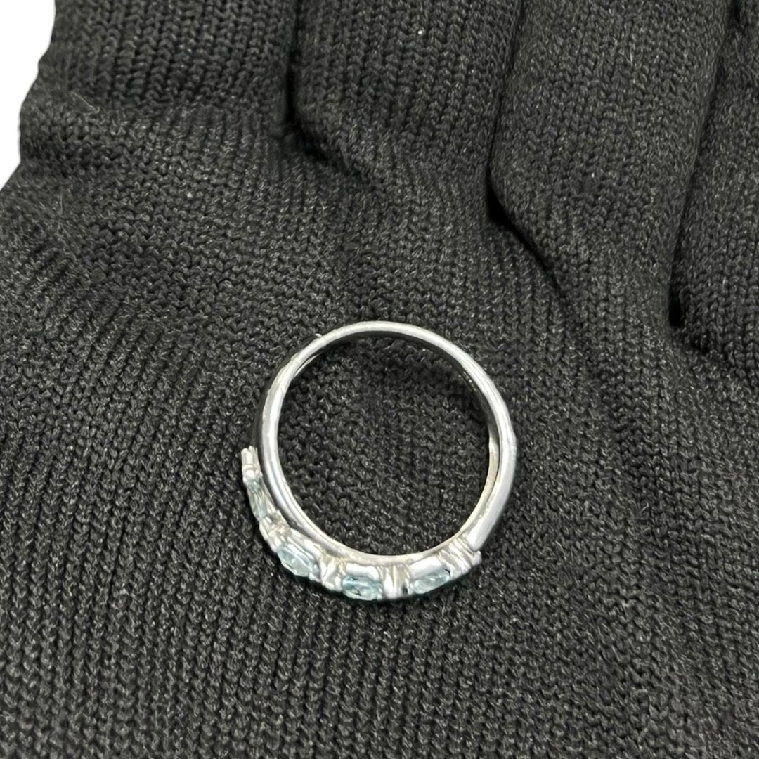 Platinum, Aquamarine Ring Silver, Light Blue Silver Hardware | Authentic Pre-Owned Luxury
