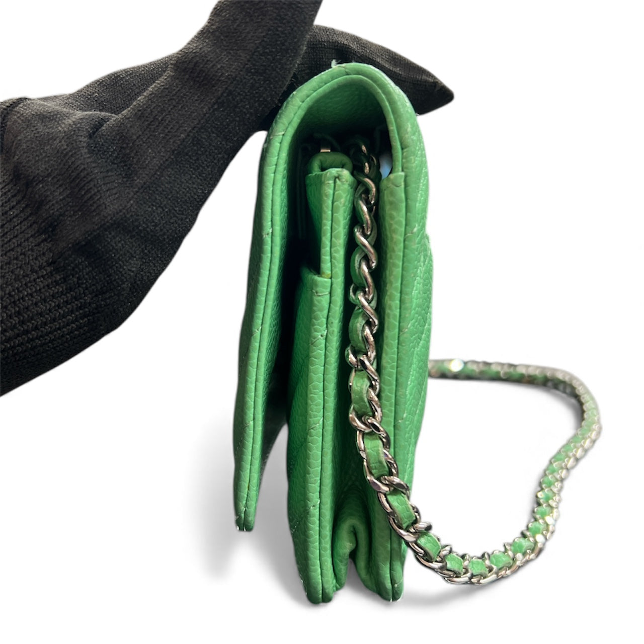 CHANEL Green Chain Wallet Shoulder Bag | Authentic Pre-Owned Luxury