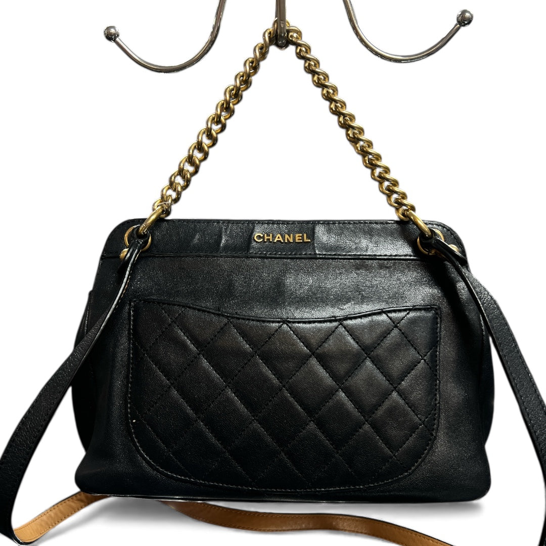 CHANEL Matelassé Black Lambskin Shoulder Handbag | Authentic Pre-Owned Luxury