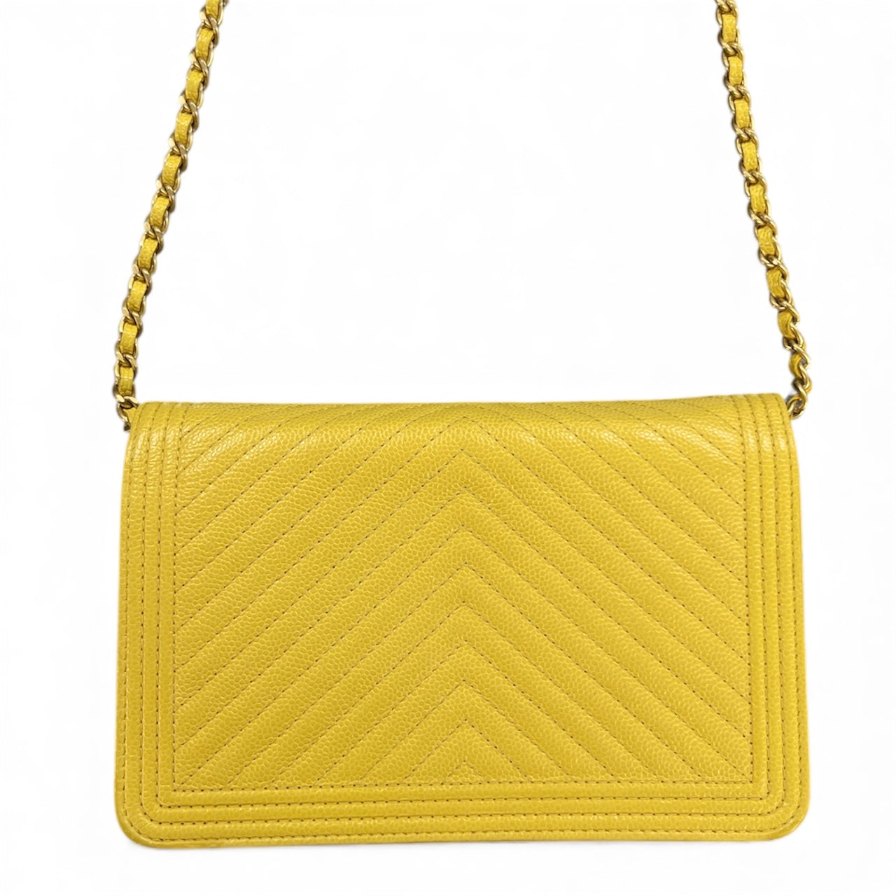 CHANEL Boy Chanel Yellow Chain Wallet Bag | Authentic Pre-Owned Luxury