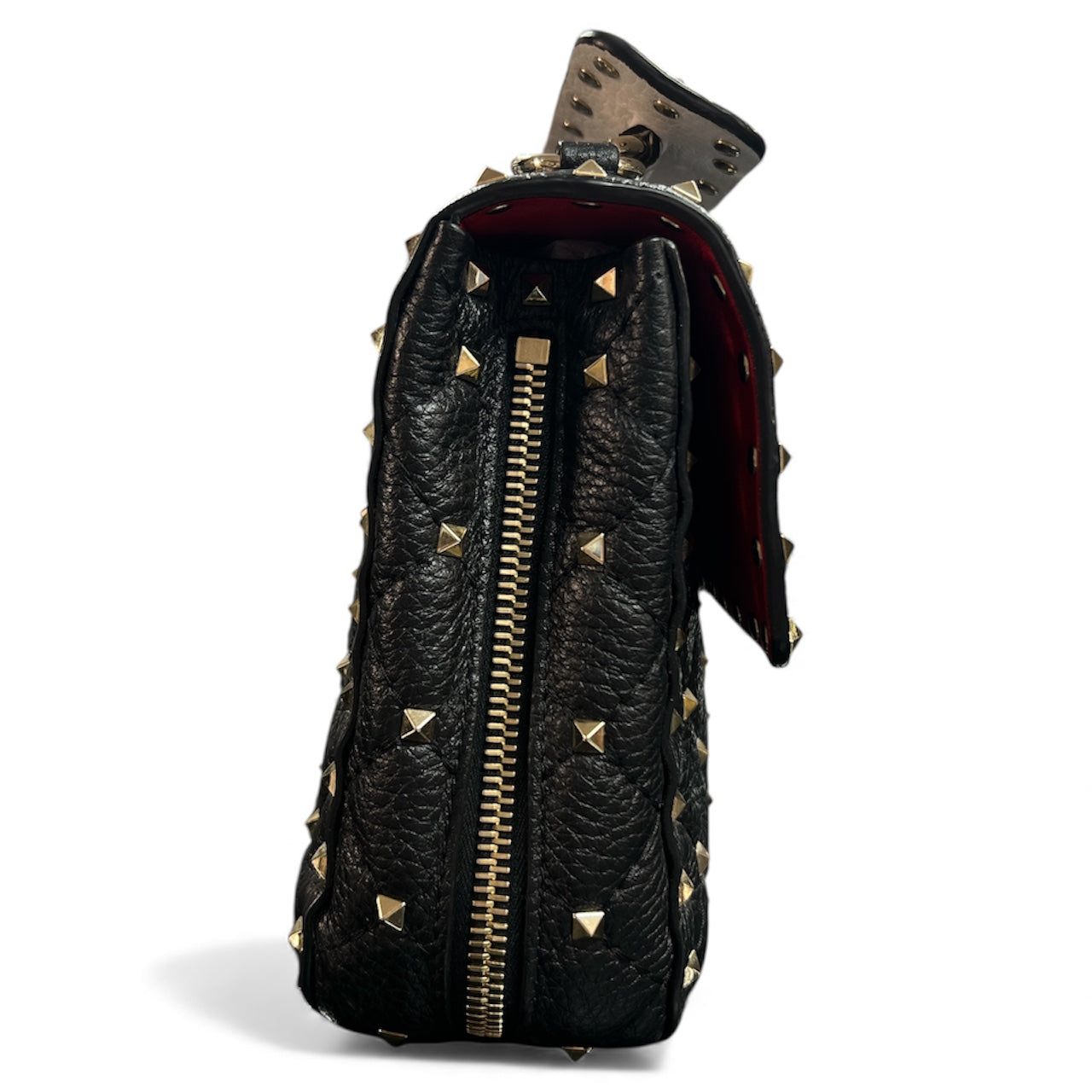 VALENTINO Studded Black Leather Shoulder Bag | Authentic Pre-Owned Luxury