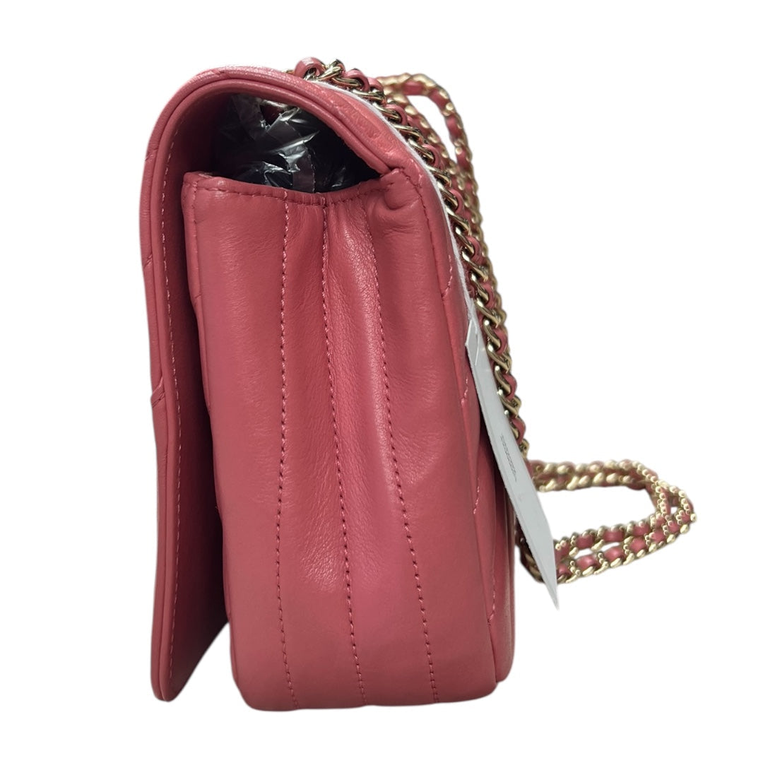CHANEL Chevron V Stitch Chain Shoulder Bag Pink | Authentic Pre-Owned Luxury