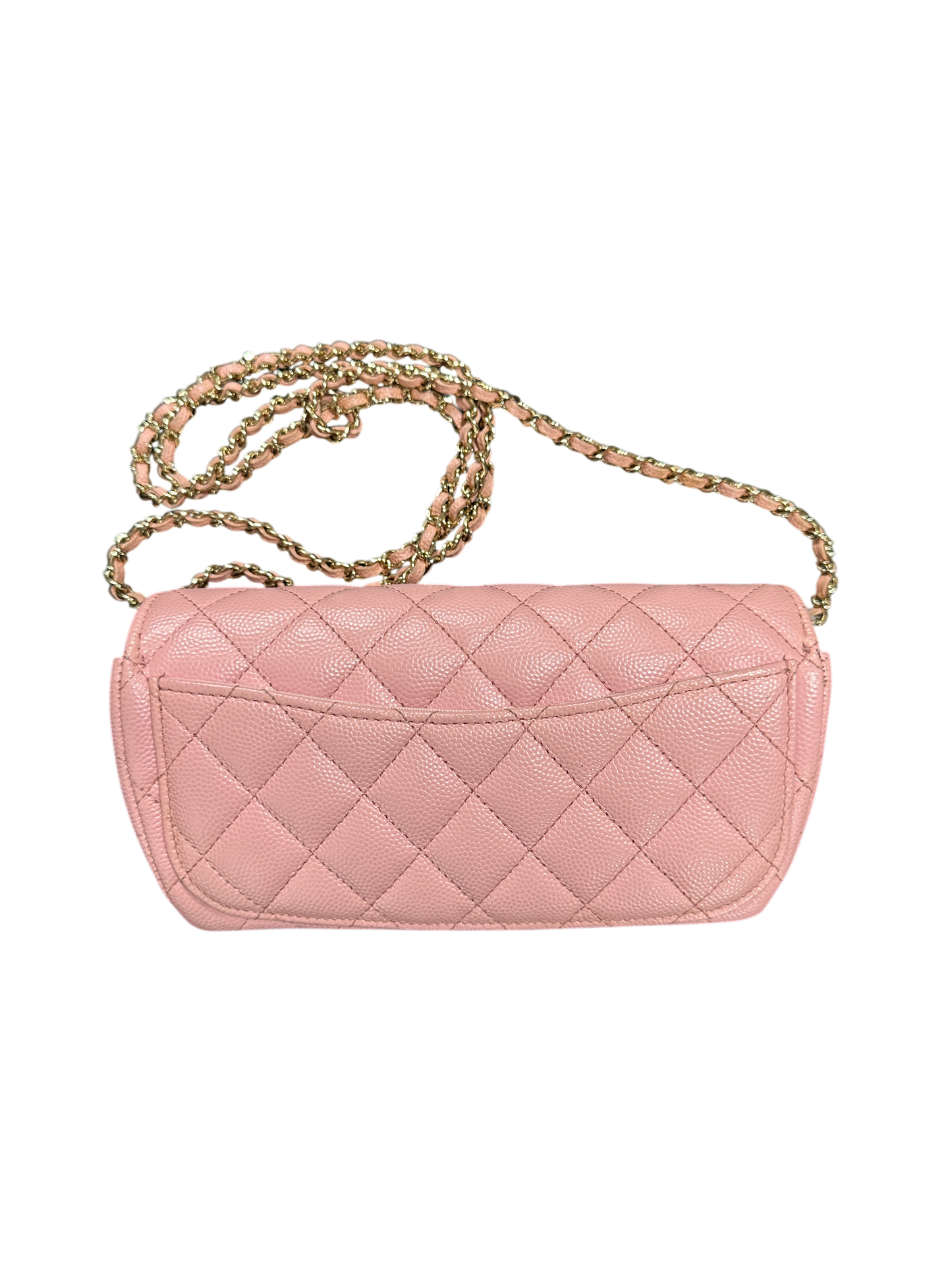 T-Family Chanel Matelassé 18 Mini Flap Bag Pink Caviar Leather Gold Hardware Series 31 - | Authentic Pre-Owned Luxury
