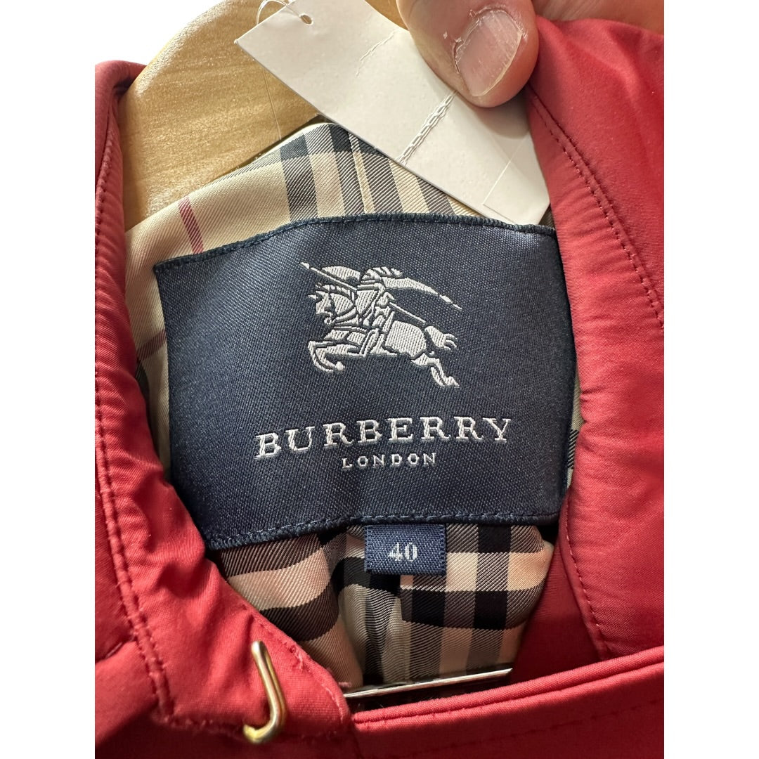 Burberry Authentic Burberry London Double-Breasted Half Coat Bordeaux | Authentic Pre-Owned Luxury