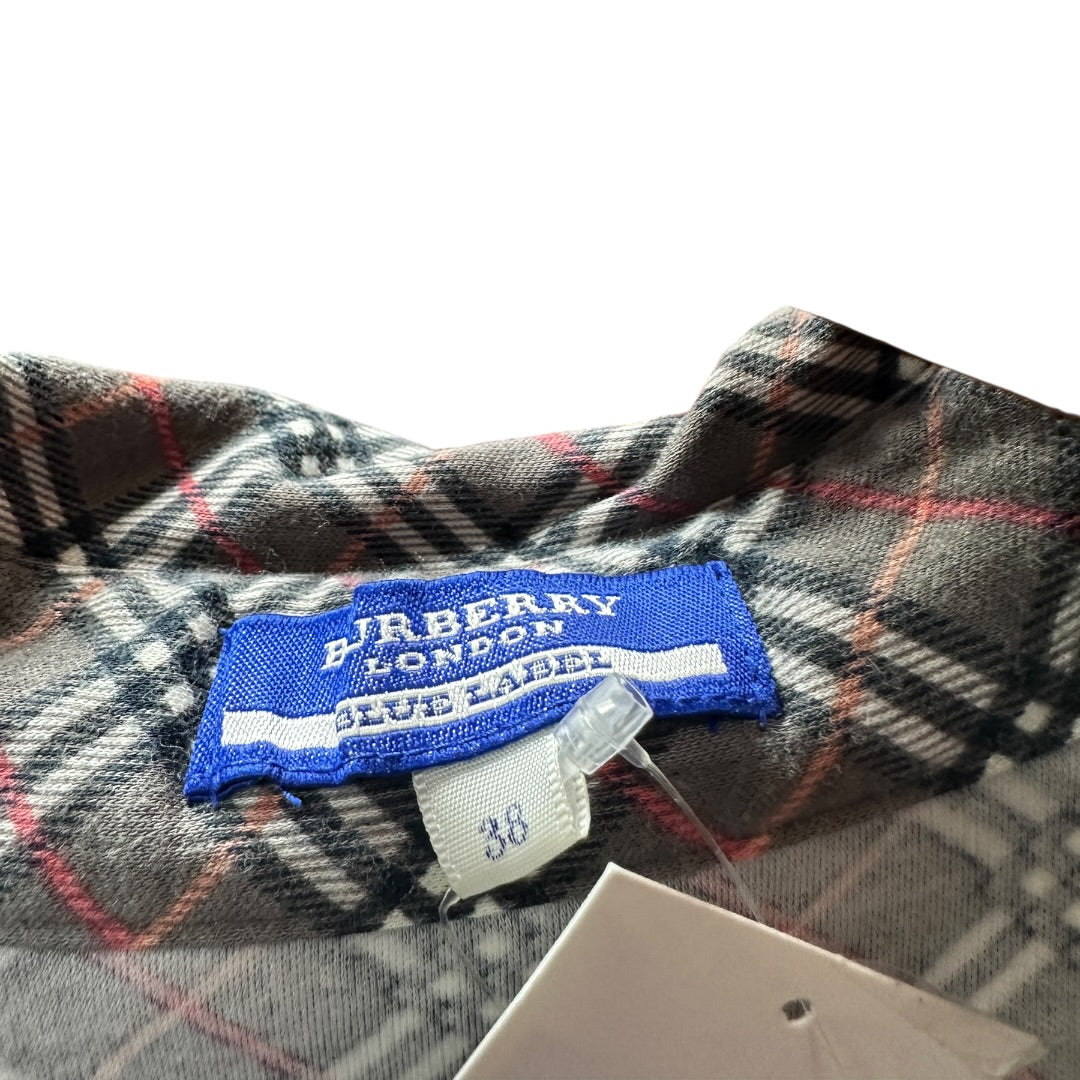 Burberry Authentic Burberry Blue Label Check Pattern Top with Embroidered Logo | Authentic Pre-Owned Luxury