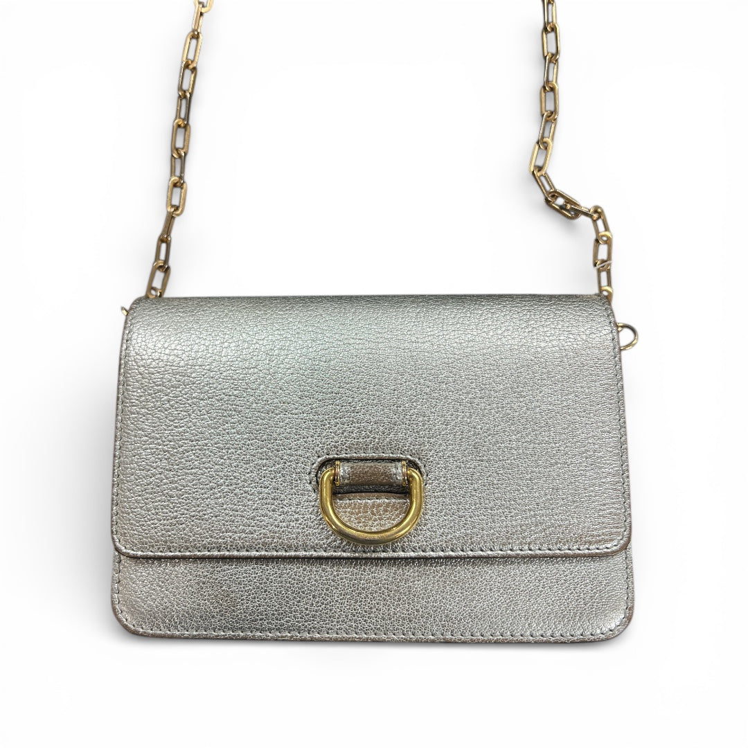 T-Family BURBERRY Silver Flap Shoulder Bag | Authentic Pre-Owned Luxury