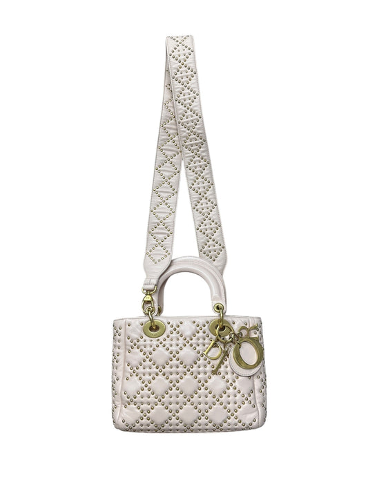 Christian Dior Lady Dior Studded Leather Handbag Pale Pink | Authentic Pre-Owned Luxury