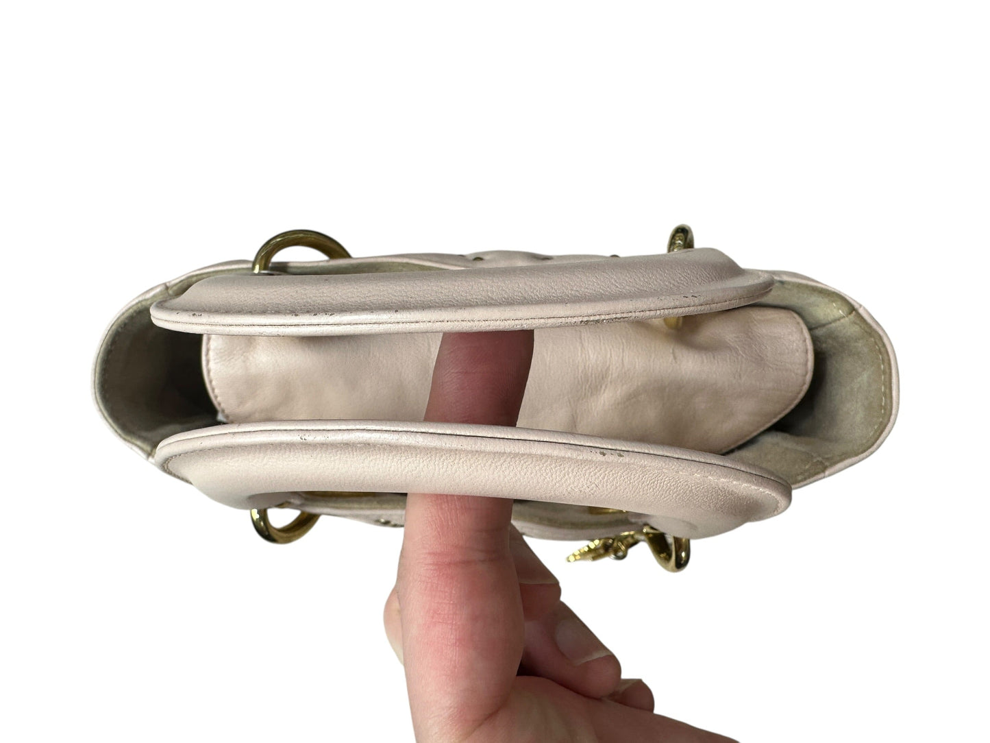 Christian Dior Lady Dior Studded Leather Handbag Pale Pink | Authentic Pre-Owned Luxury