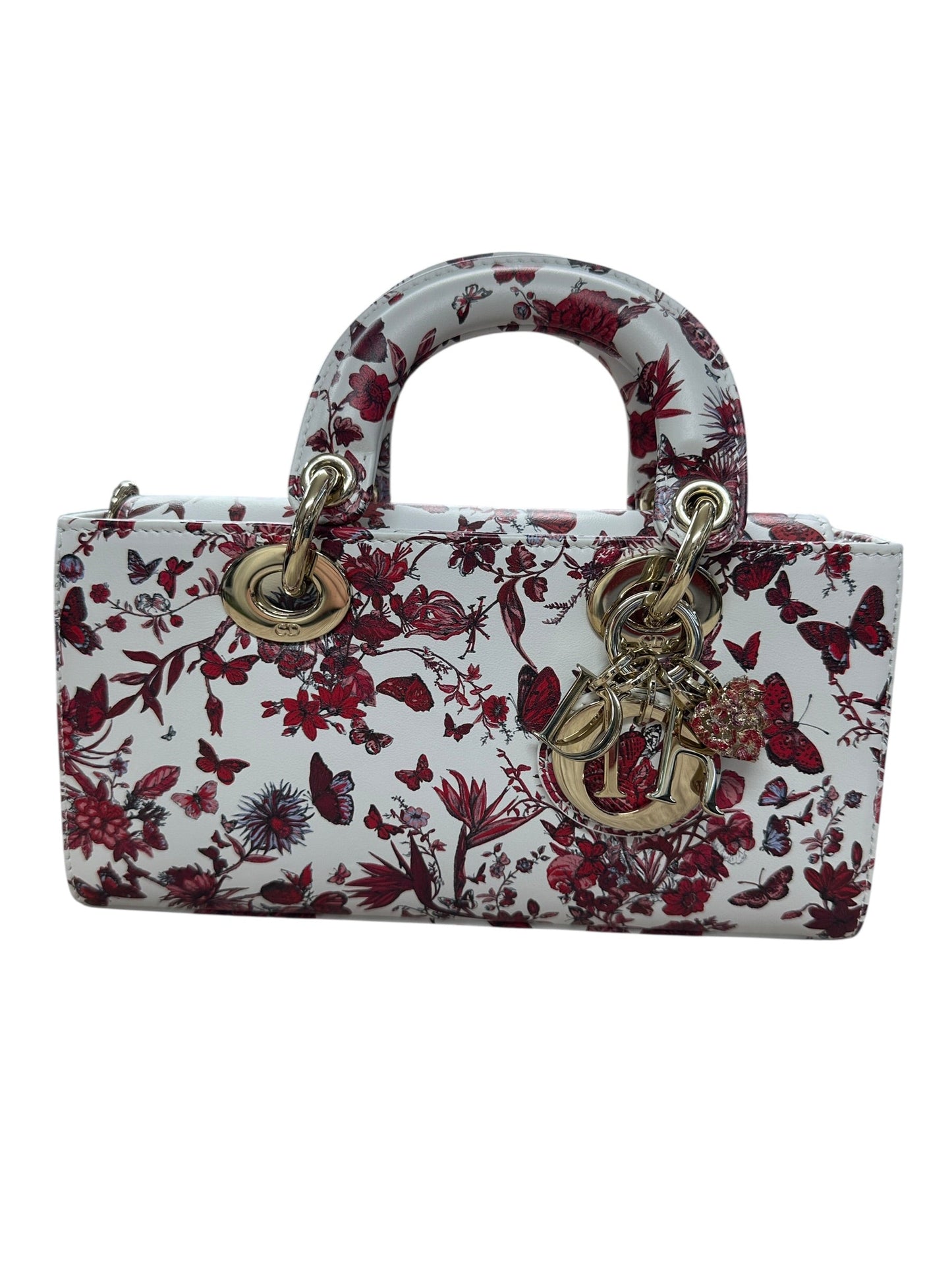 Christian Dior Lady D-Joy Leather Handbag Floral Butterfly Print | Authentic Pre-Owned Luxury