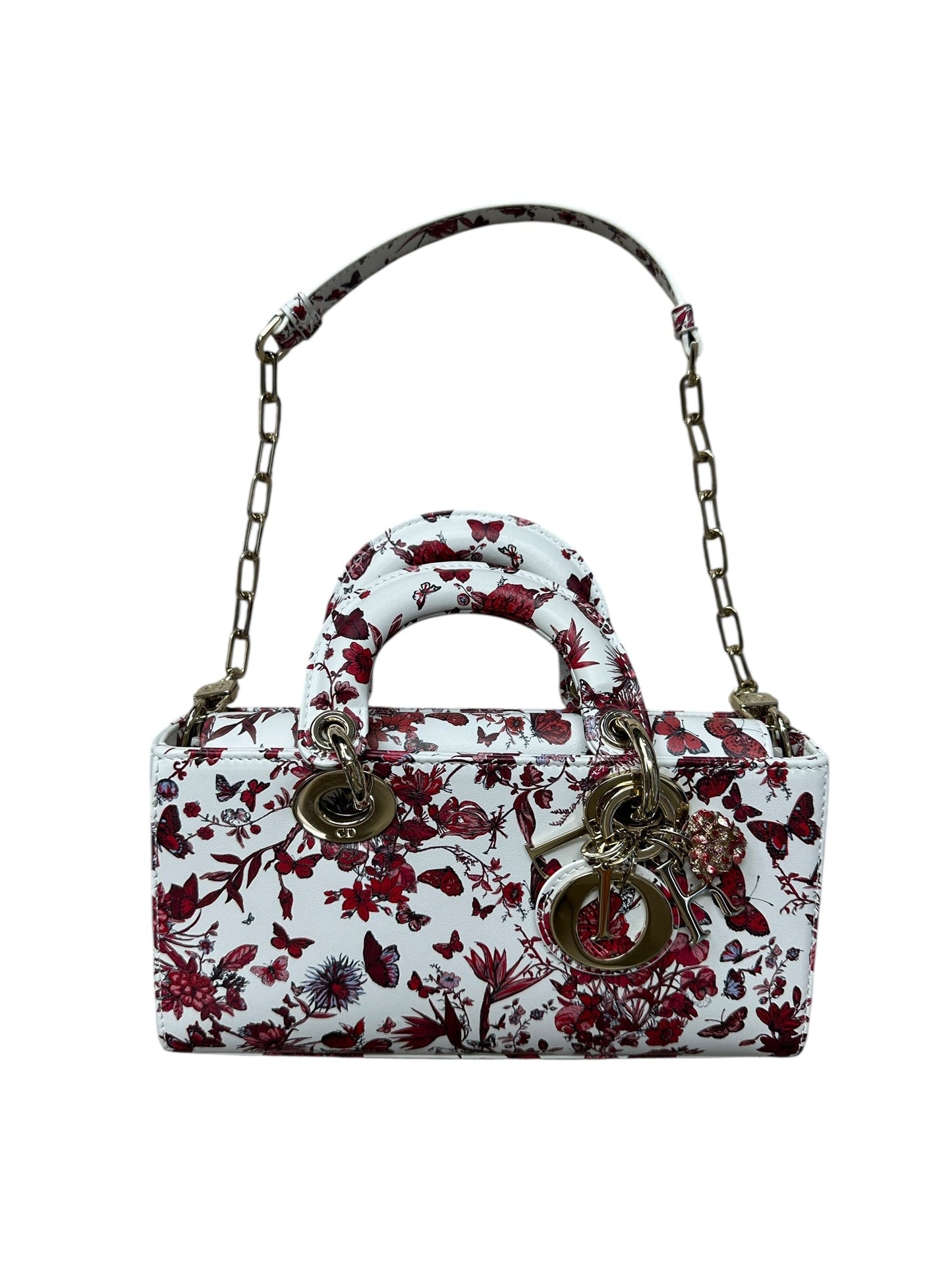 Christian Dior Lady D-Joy Leather Handbag Floral Butterfly Print | Authentic Pre-Owned Luxury