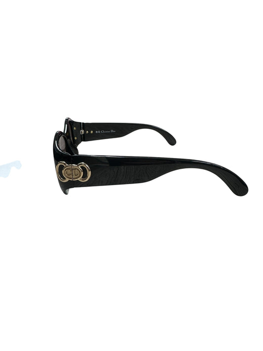 Christian Dior Vintage Sunglasses Black Frame Gold CD Hardware | Authentic Pre-Owned Luxury