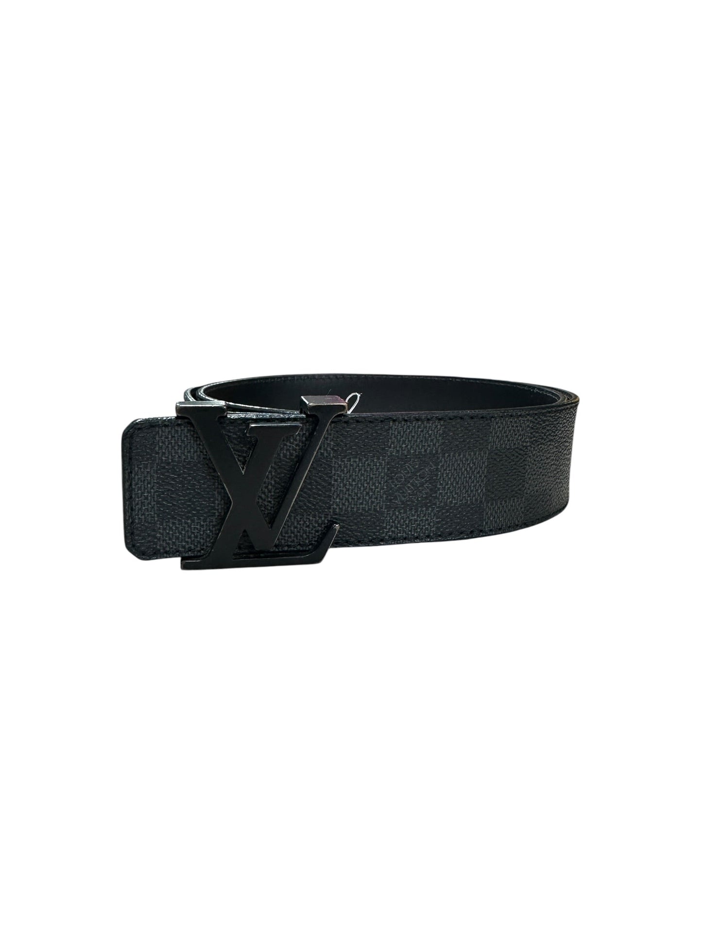LOUIS VUITTON Damier Graphite Initiales Belt Black