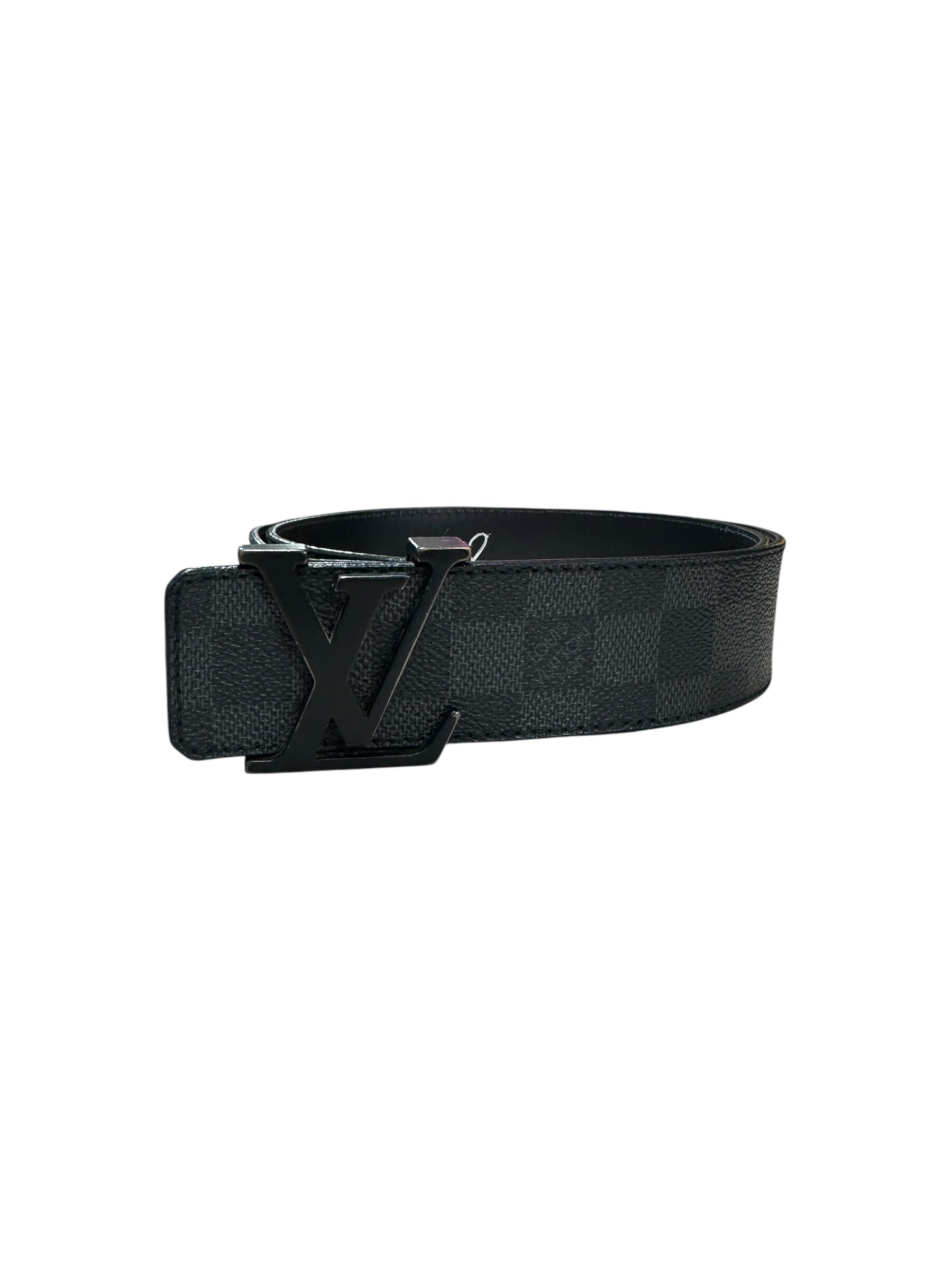 LOUIS VUITTON Damier Graphite Initiales Belt Black