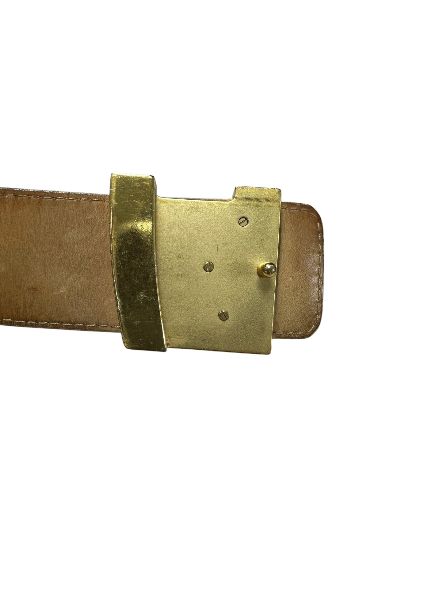 LOUIS VUITTON Damier Azur Initiales Belt Azur Gold Hardware | Authentic Pre-Owned Luxury