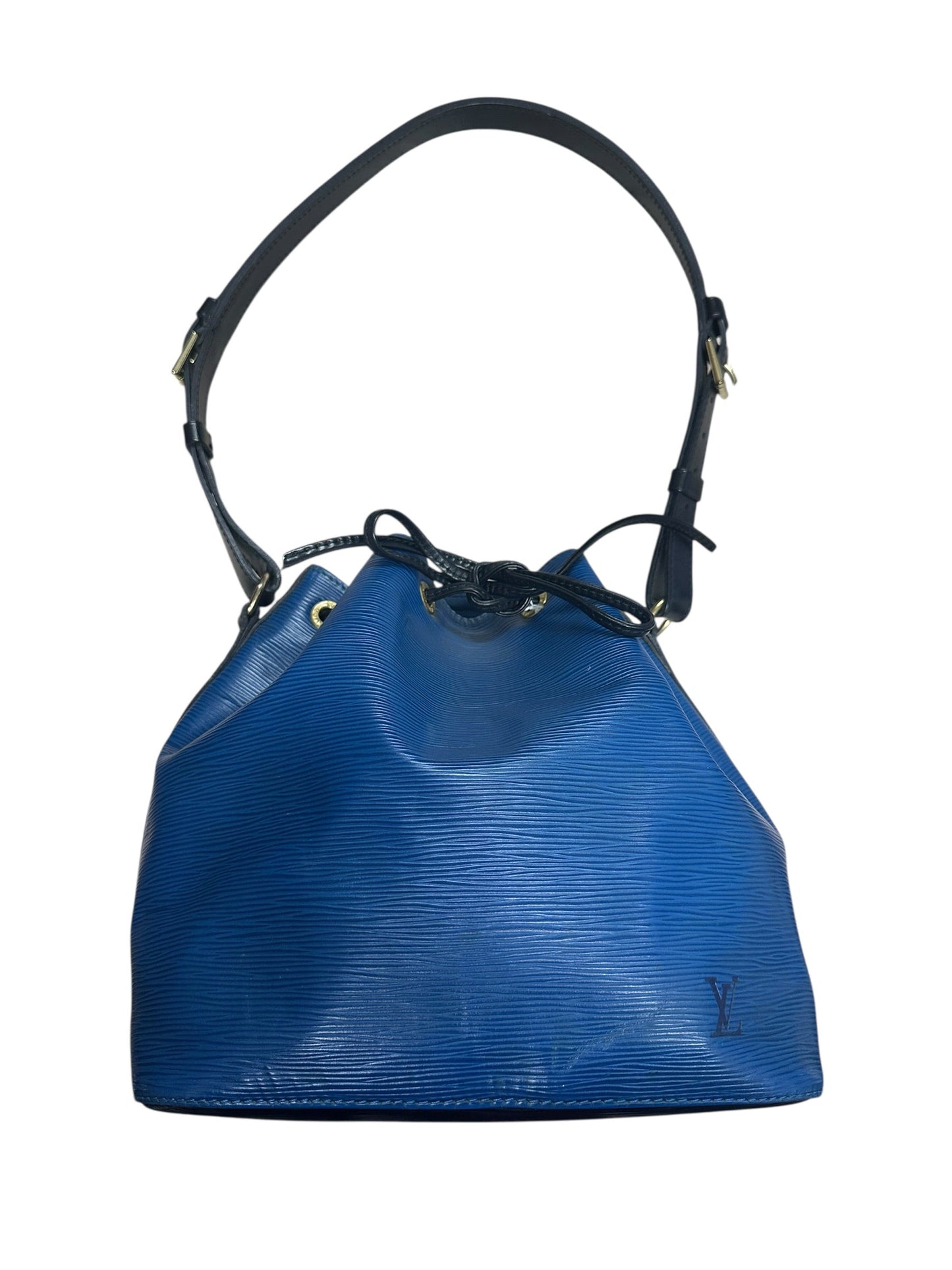 LOUIS VUITTON Petit Noe Epi Leather Shoulder Bag Blue/Black | Authentic Pre-Owned Luxury