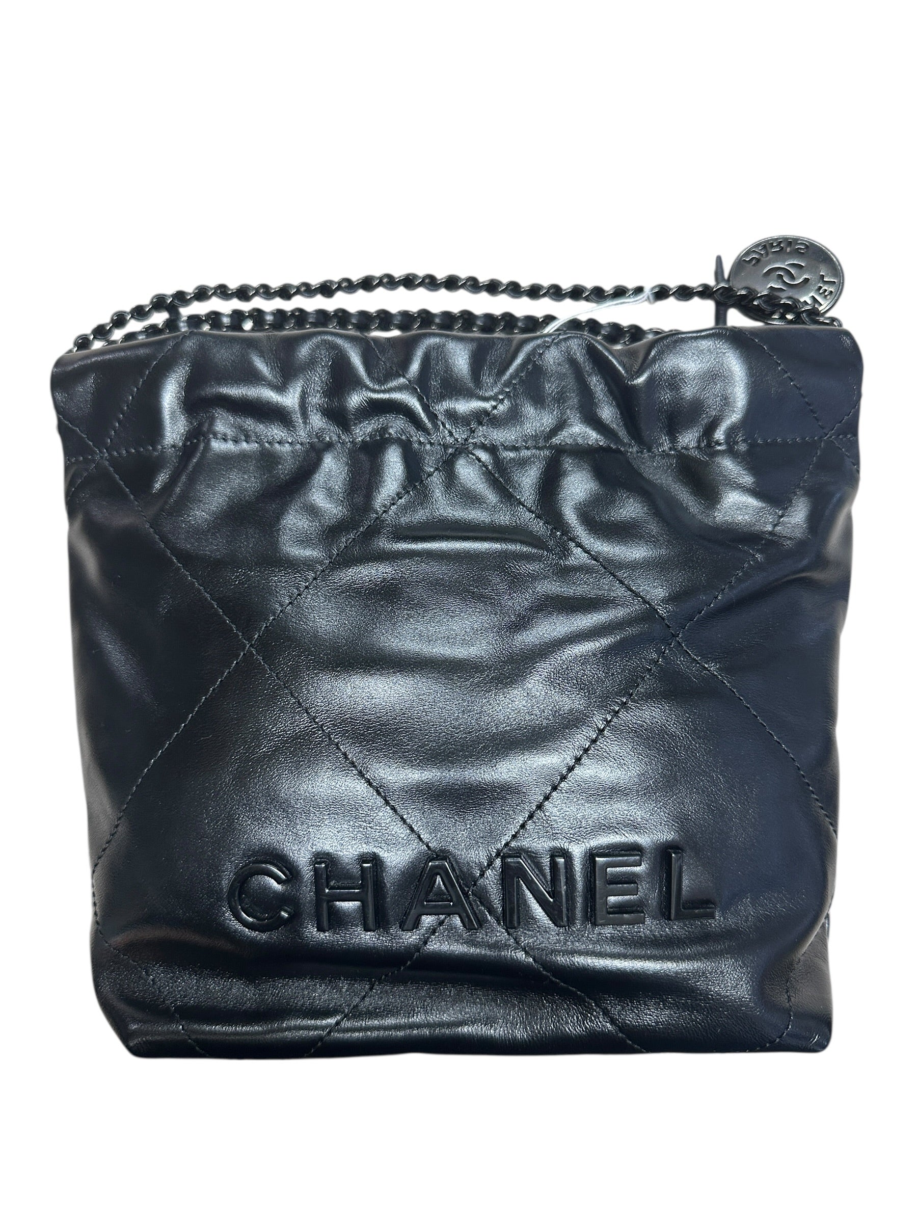 CHANEL 22 Mini Leather Hobo Shoulder Bag Black | Authentic Pre-Owned Luxury