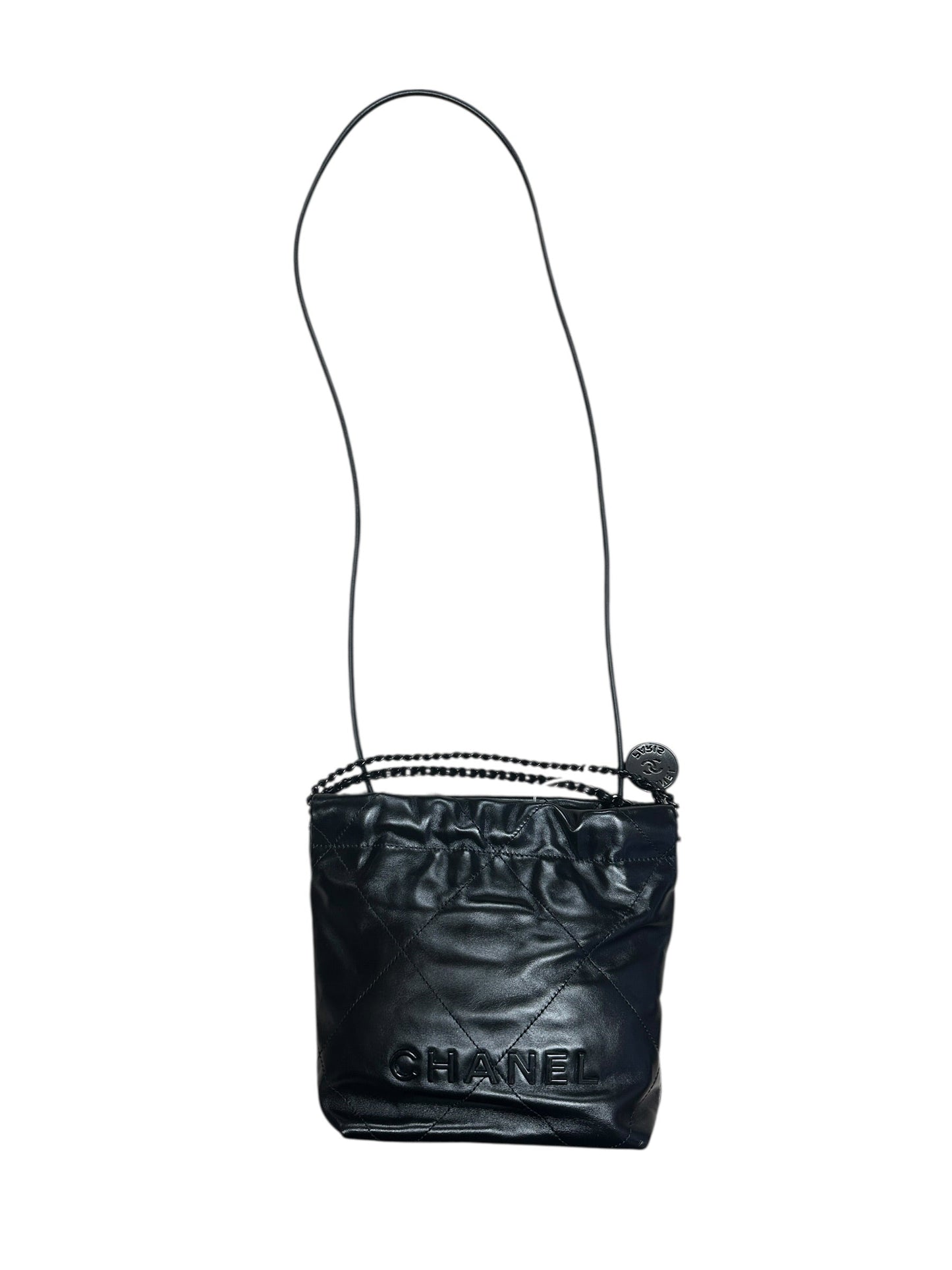 CHANEL 22 Mini Leather Hobo Shoulder Bag Black | Authentic Pre-Owned Luxury