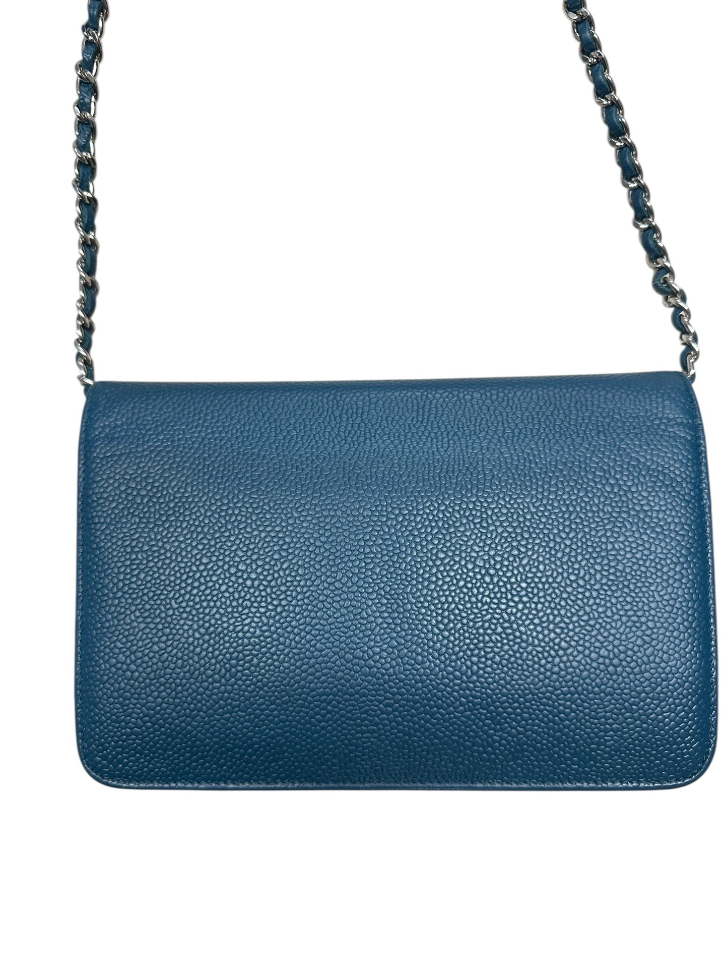 CHANEL Timeless CC Caviar Leather Wallet on Chain WOC Teal | Authentic Pre-Owned Luxury