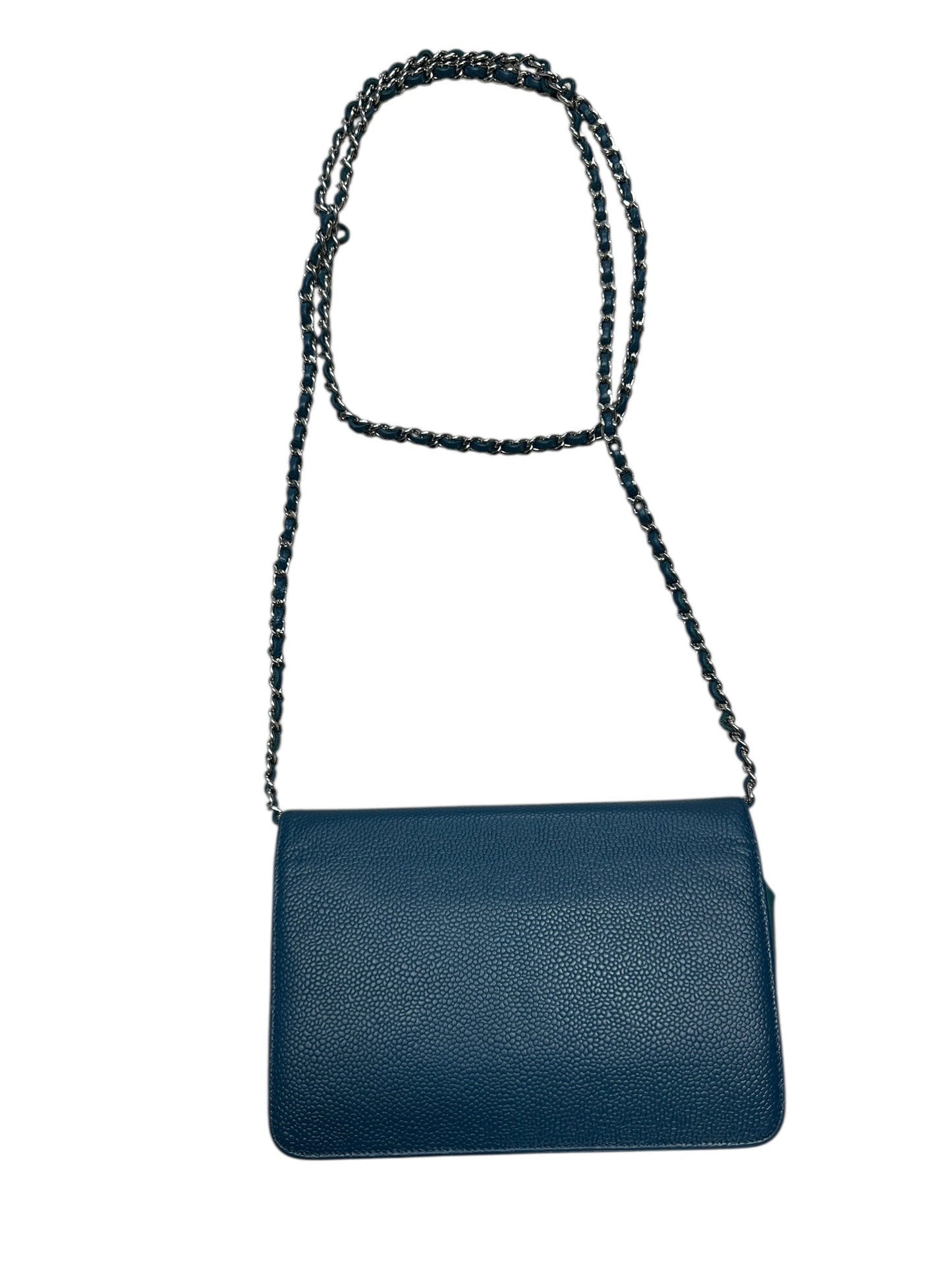CHANEL Timeless CC Caviar Leather Wallet on Chain WOC Teal | Authentic Pre-Owned Luxury
