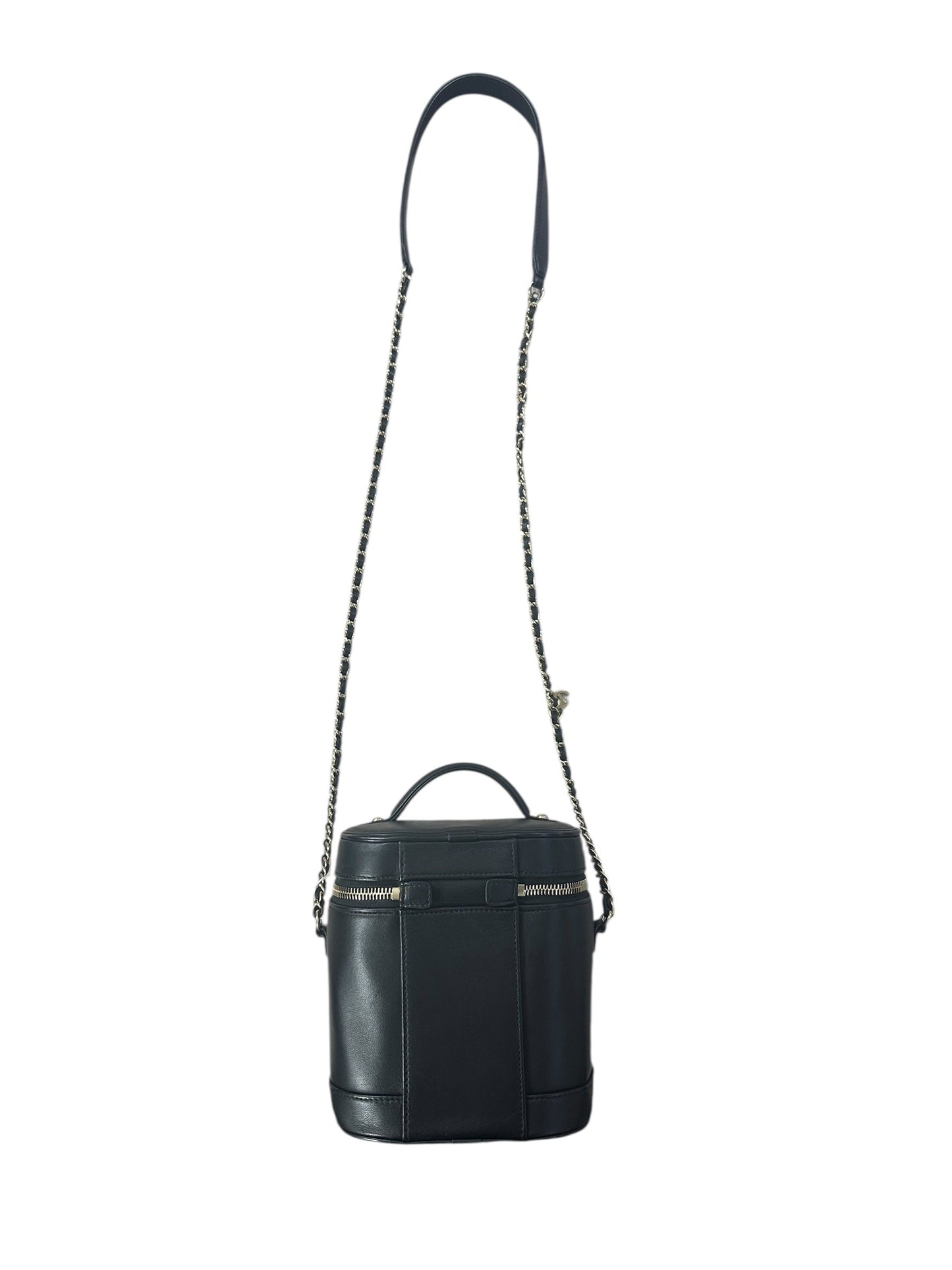 CHANEL Filigree Vanity Case Leather Bag Black Gold Hardware | Authentic Pre-Owned Luxury