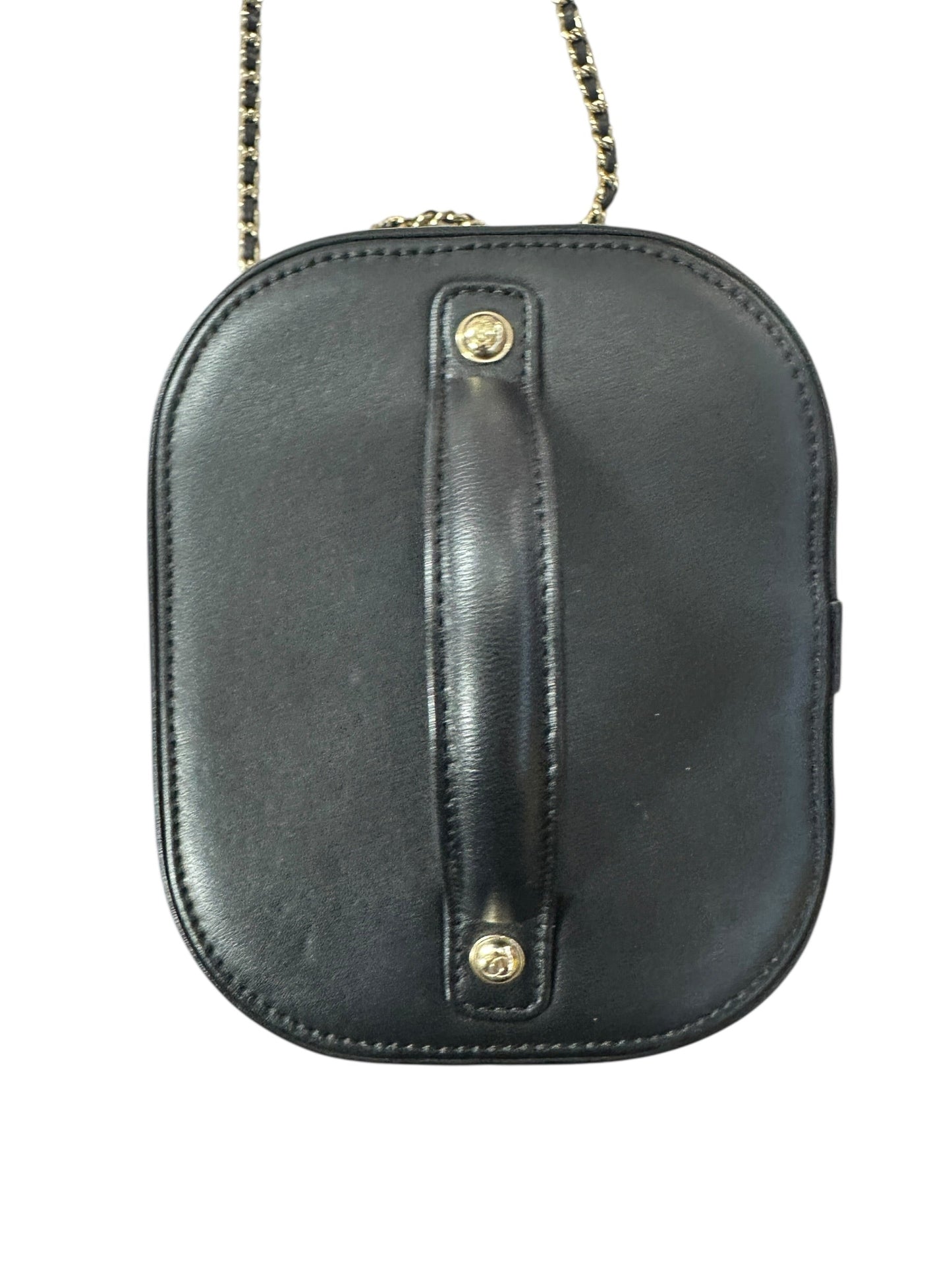CHANEL Filigree Vanity Case Leather Bag Black Gold Hardware | Authentic Pre-Owned Luxury